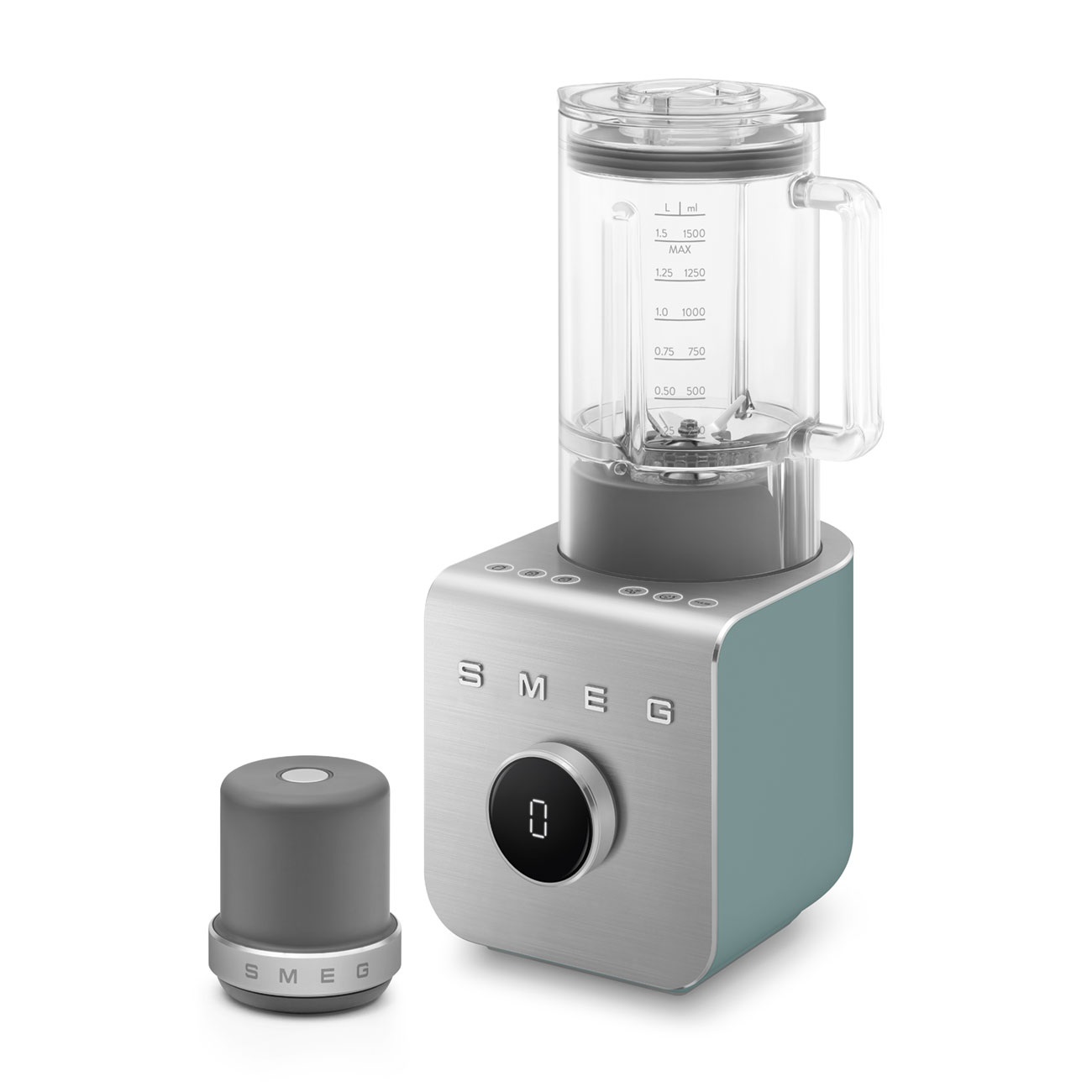 Smeg BLC02EGMEU Frullatore ad Alte Prestazioni 1,5 L con Pompa Sottovuoto, Funzione Pulse, 5 Programmi Preimpostati, 9 Livelli di Velocità, Verde Smeraldo