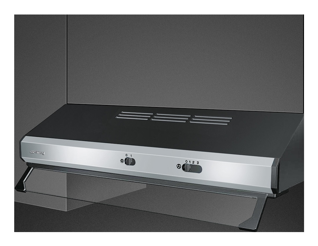 Smeg KSEC61XE3 Cappa Aspirante/Filtrante Incassata 60 cm Nero/Inox, Potenza 315 m³/h, Classe C