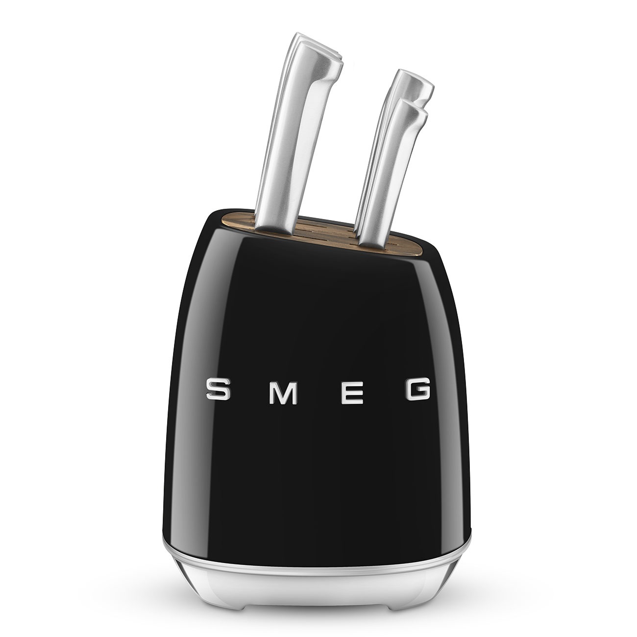 Smeg Ceppo Portacoltelli 50's Style - Nero Lucido KBSF02BL con 6 Coltelli in Acciaio Inox