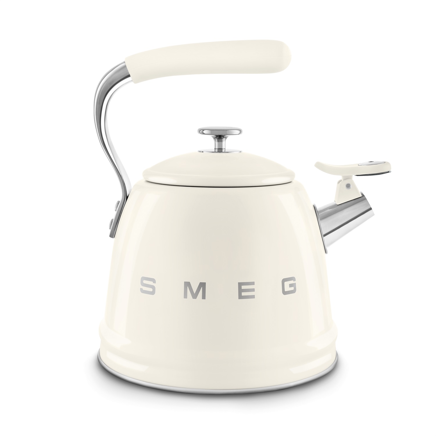 Smeg Bollitore a Fischio 50's Style Panna Lucido WKF01CR - Capacità 2,3L, Acciaio Inox, Compatibile Induzione