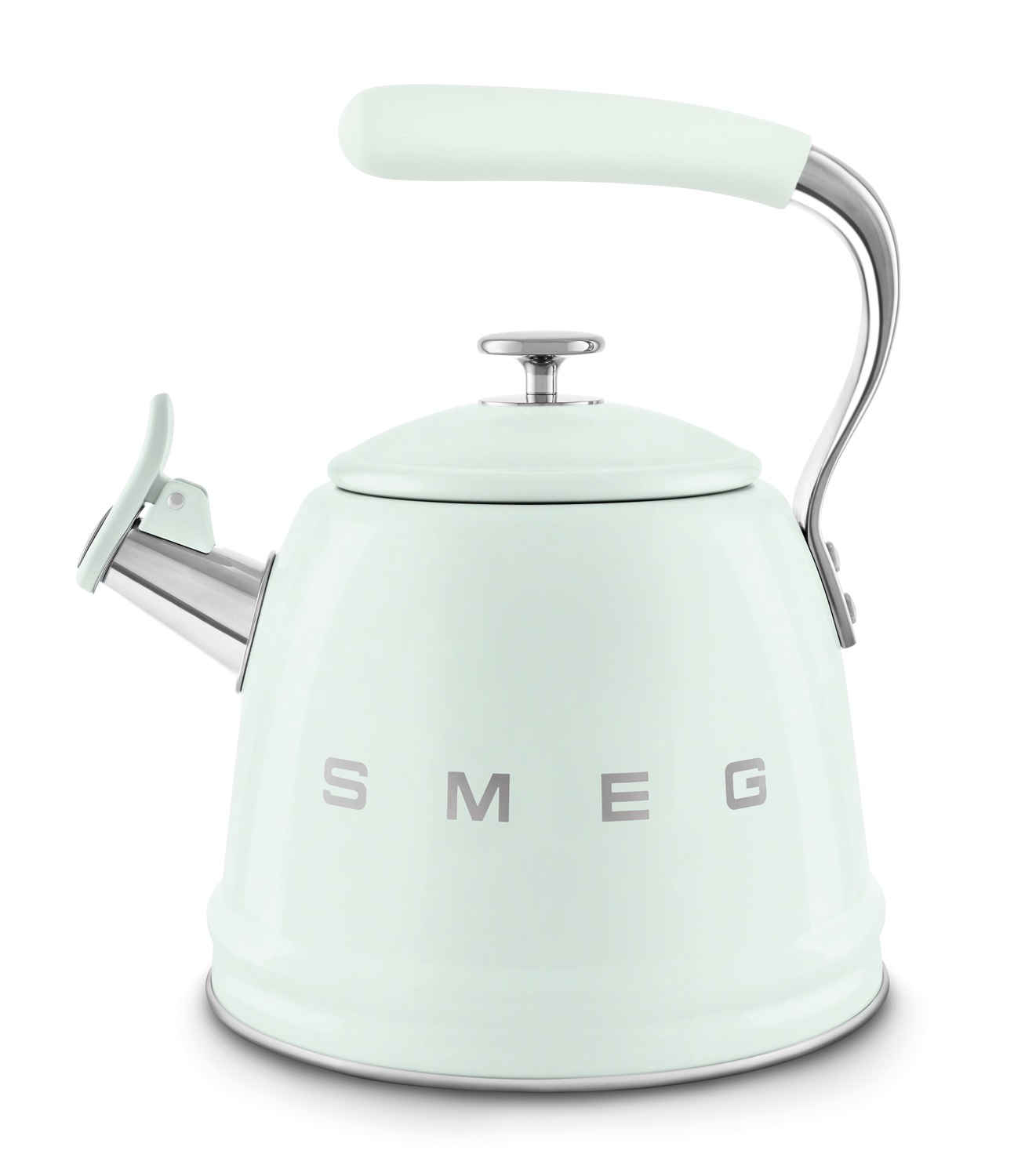 Smeg Bollitore con Fischio 50's Style - Verde Pastello LUCIDO - WKF01PG, Capacità 2,3L, Acciaio Inox, Compatibile Induzione