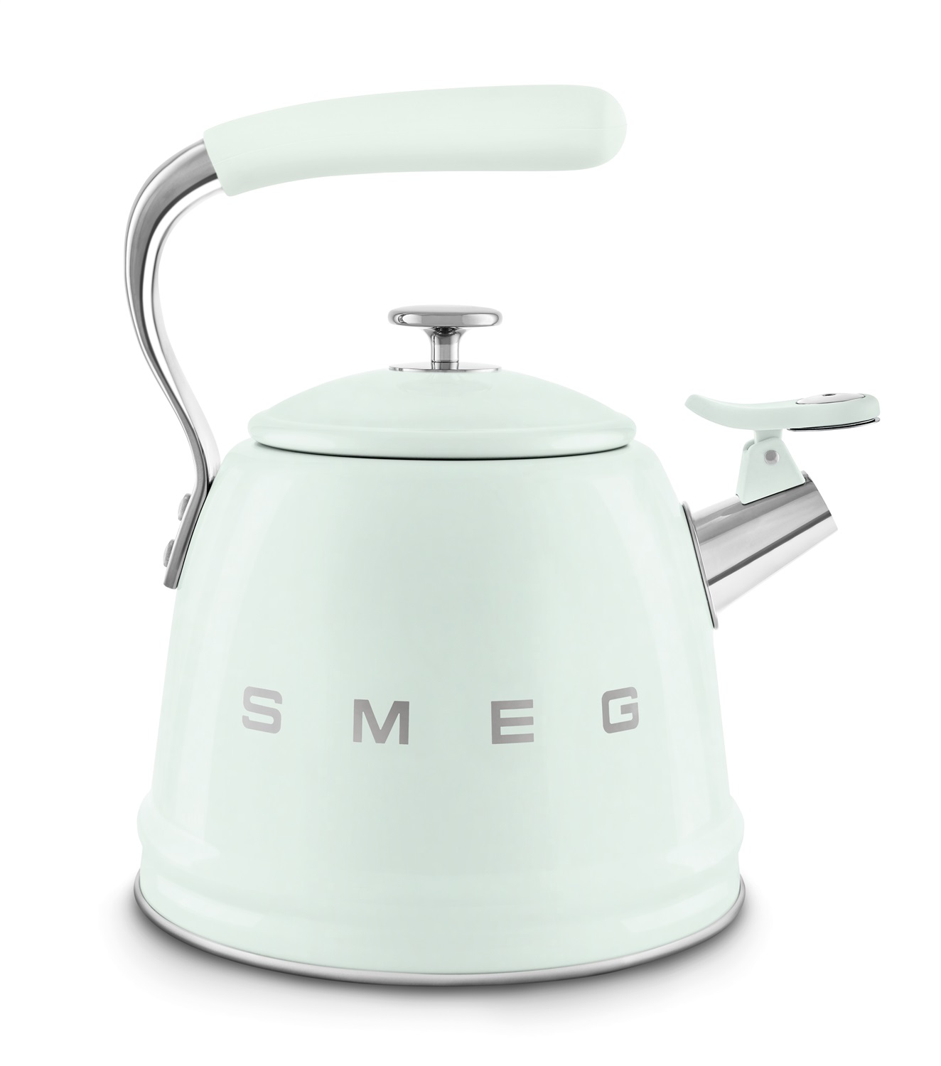Smeg Bollitore con Fischio 50's Style - Verde Pastello LUCIDO - WKF01PG, Capacità 2,3L, Acciaio Inox, Compatibile Induzione