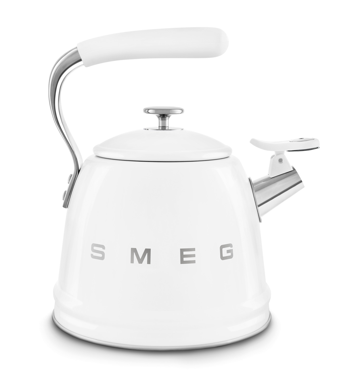 Smeg Bollitore con Fischio 50's Style - Bianco Lucido - WKF01WH, Capacità 2,3L, Acciaio Inox, Compatibile con Induzione