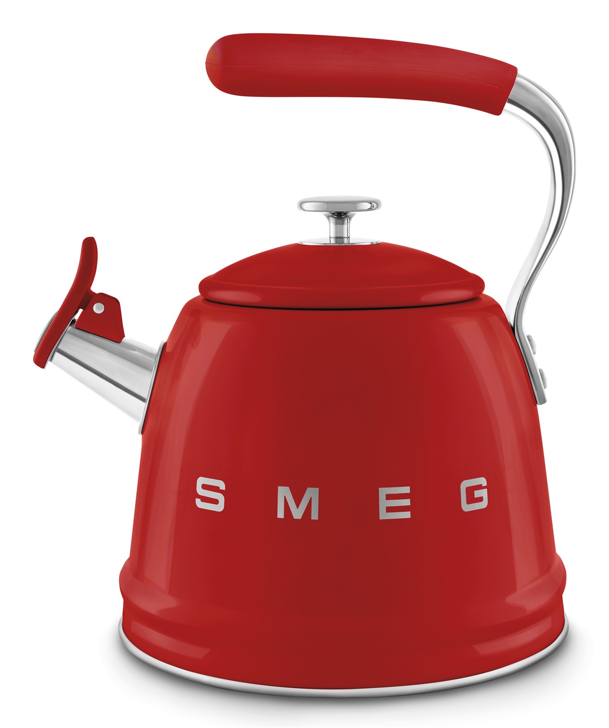 Smeg Bollitore con Fischio 50's Style Rosso LUCIDO WKF01RD - Capacità 2,3L, Acciaio Inox, Compatibile con Induzione