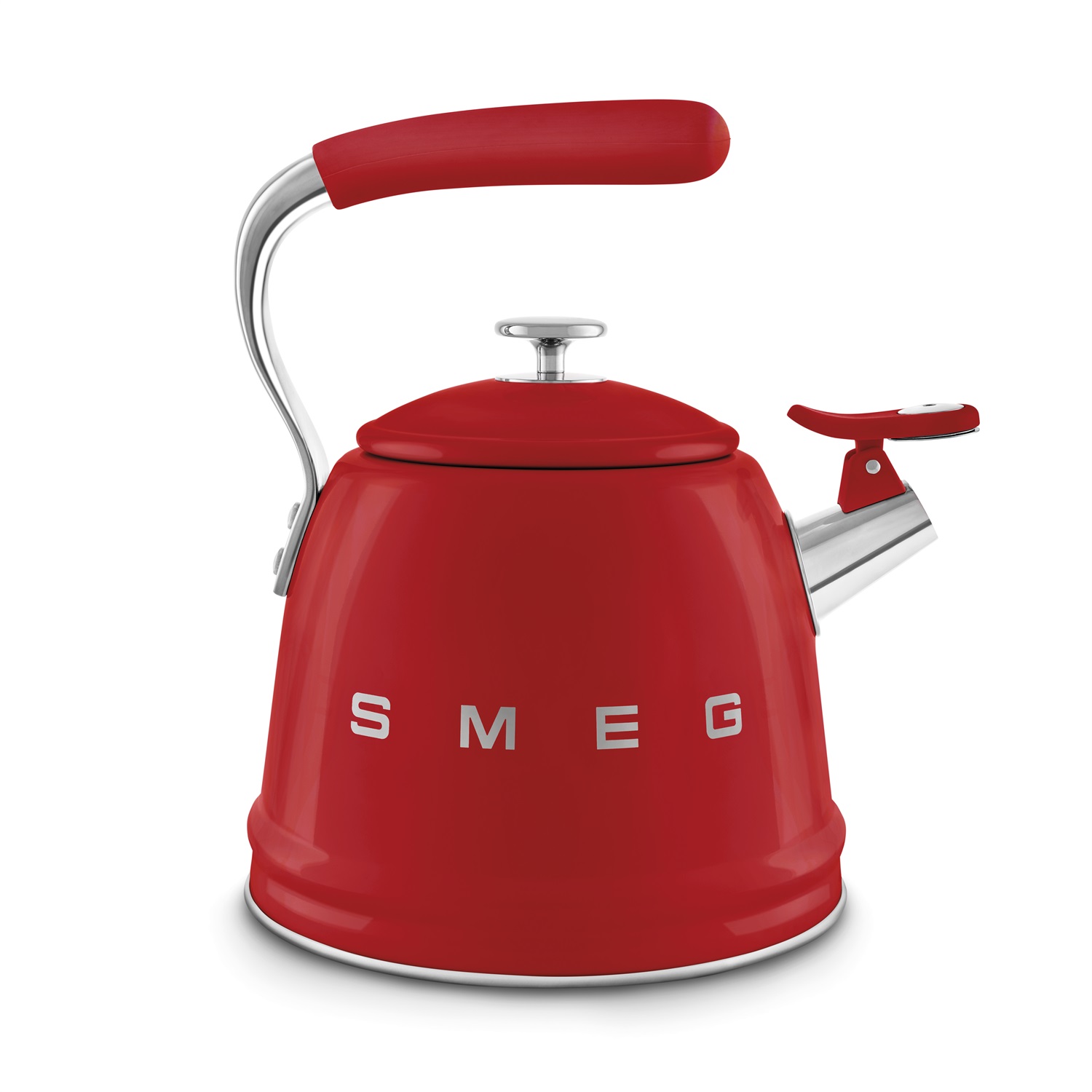 Smeg Bollitore con Fischio 50's Style Rosso LUCIDO WKF01RD - Capacità 2,3L, Acciaio Inox, Compatibile con Induzione