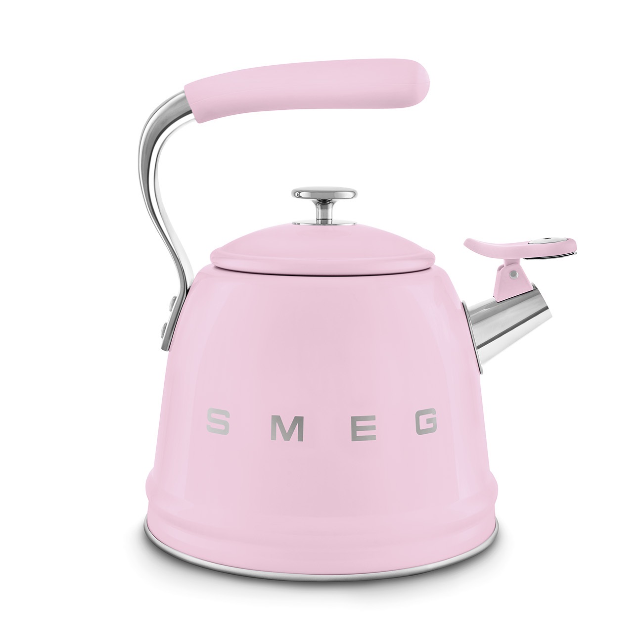 Smeg Bollitore con Fischio 50's Style - Rosa LUCIDO - WKF01PK, Capacità 2,3L, Acciaio Inox, Coperchio Removibile