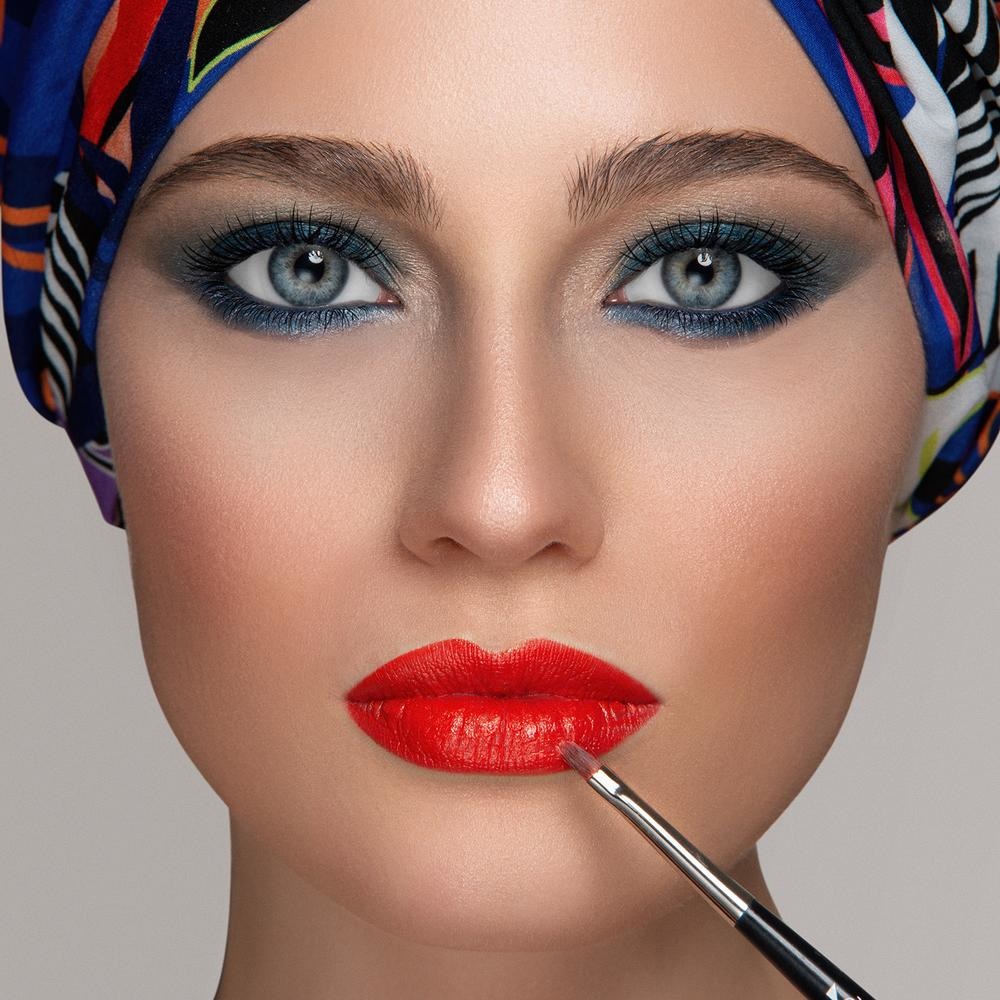 Diego Dalla Palma Pennello Labbra N°3 - Setole Sintetiche, Forma Affusolata a Fiamma, Ideale per Rossetti e Lucidalabbra