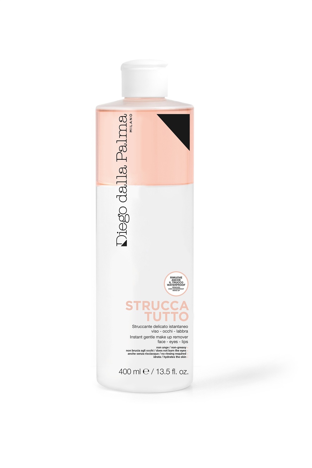 Diego Dalla Palma Struccatutto - Struccante Delicato Istantaneo Viso, Occhi, Labbra - 400 ml - Acqua Micellare in Due Fasi con Oxygen Flow