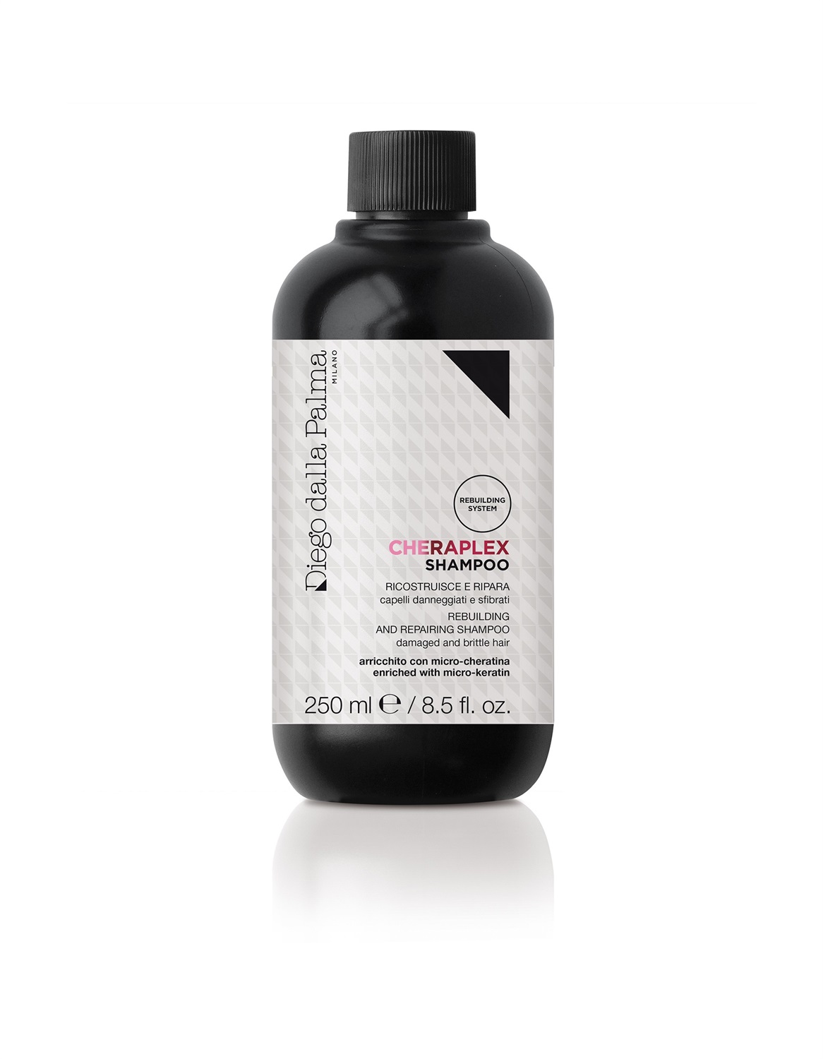Diego Dalla Palma Cheraplex Shampoo Ricostruisce e Ripara 250ml - Shampoo Riparatore Protettivo per Capelli Danneggiati e Colorati con Cheratina