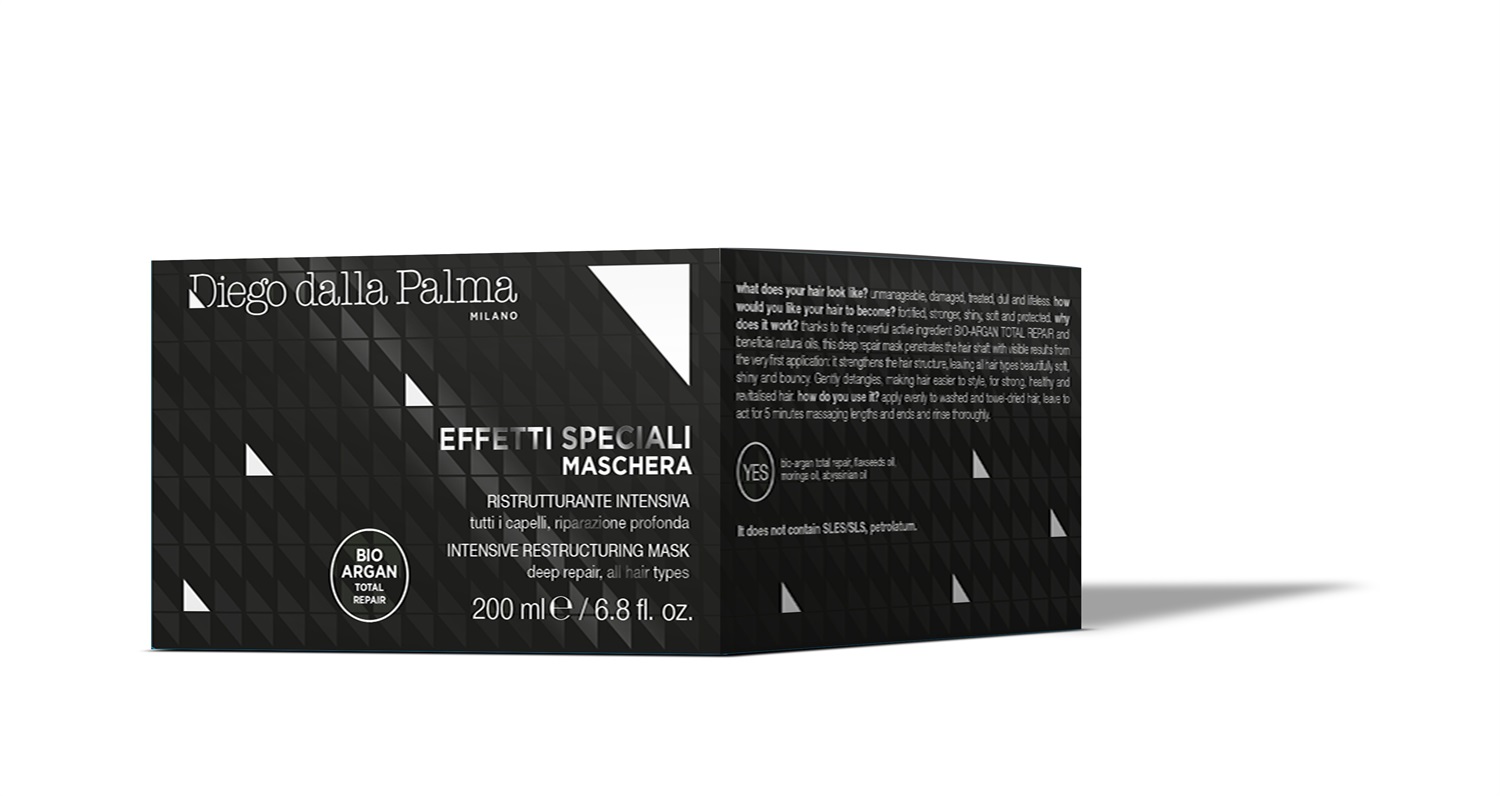 Diego Dalla Palma Maschera Ristrutturante Intensiva 200ml - Trattamento Riparatore con Bio-Argan Total Repair e Oli di Semi di Lino