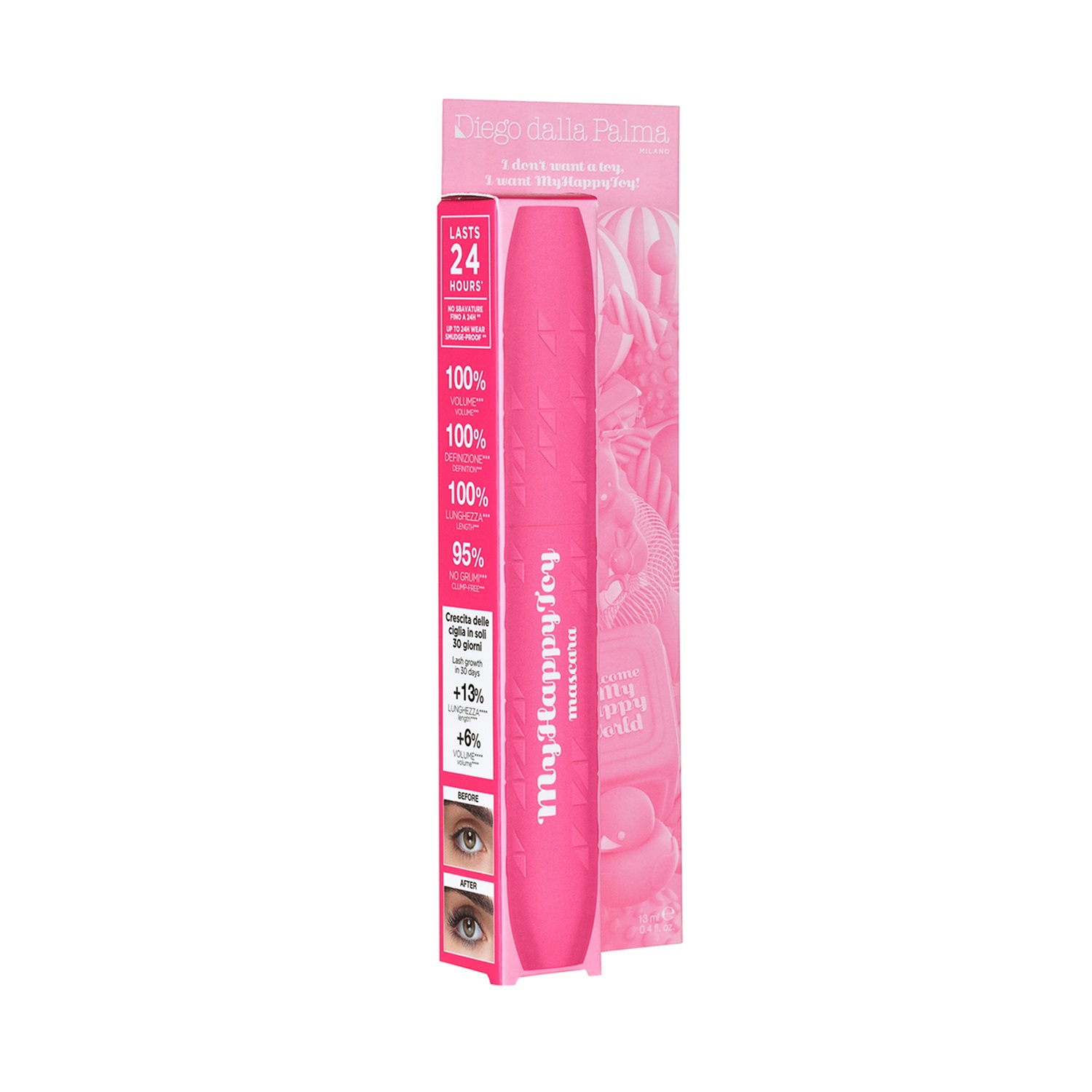 Diego Dalla Palma My Happy Toy Mascara - Mascara volumizzante Nero 13 ml con effetto push-up e alta definizione