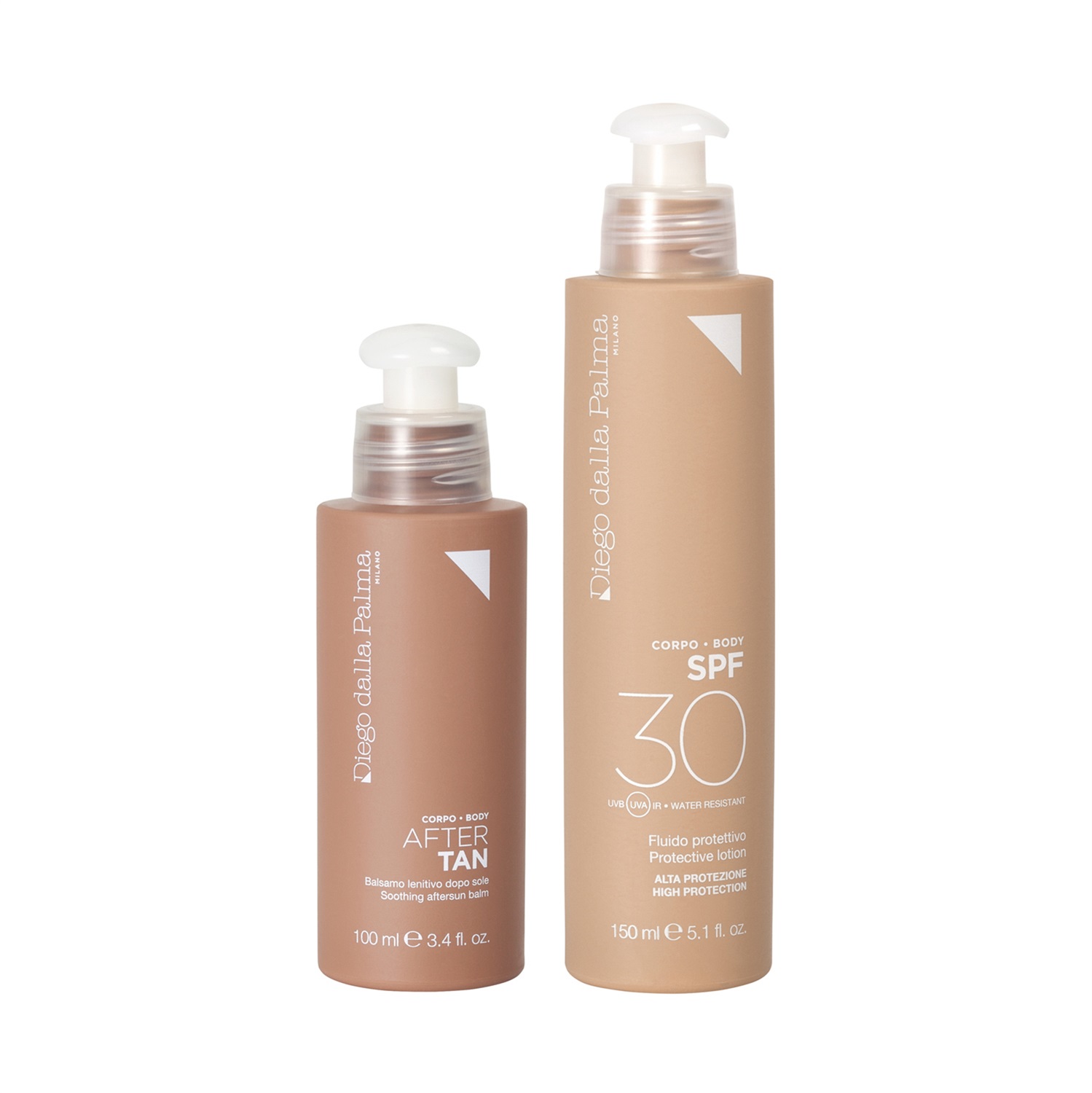 Diego Dalla Palma Kit Corpo SPF30 - Fluido Protettivo 150ml Balsamo Lenitivo Doposole 100ml Mesh Summer Bag