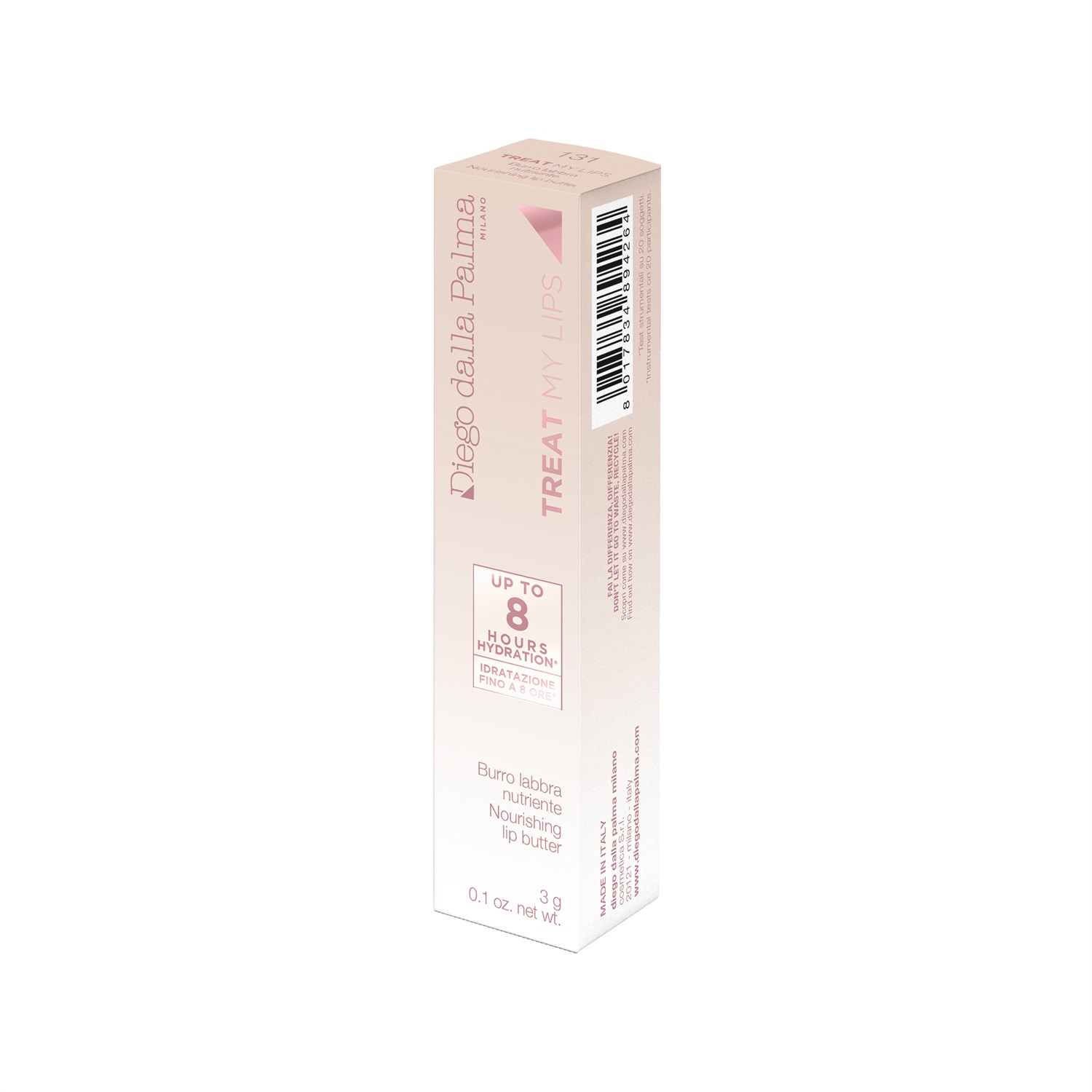 Diego Dalla Palma Treat My Lips Burro Labbra Nutriente 3g - Idratante e Trasparente con Finish Lucido