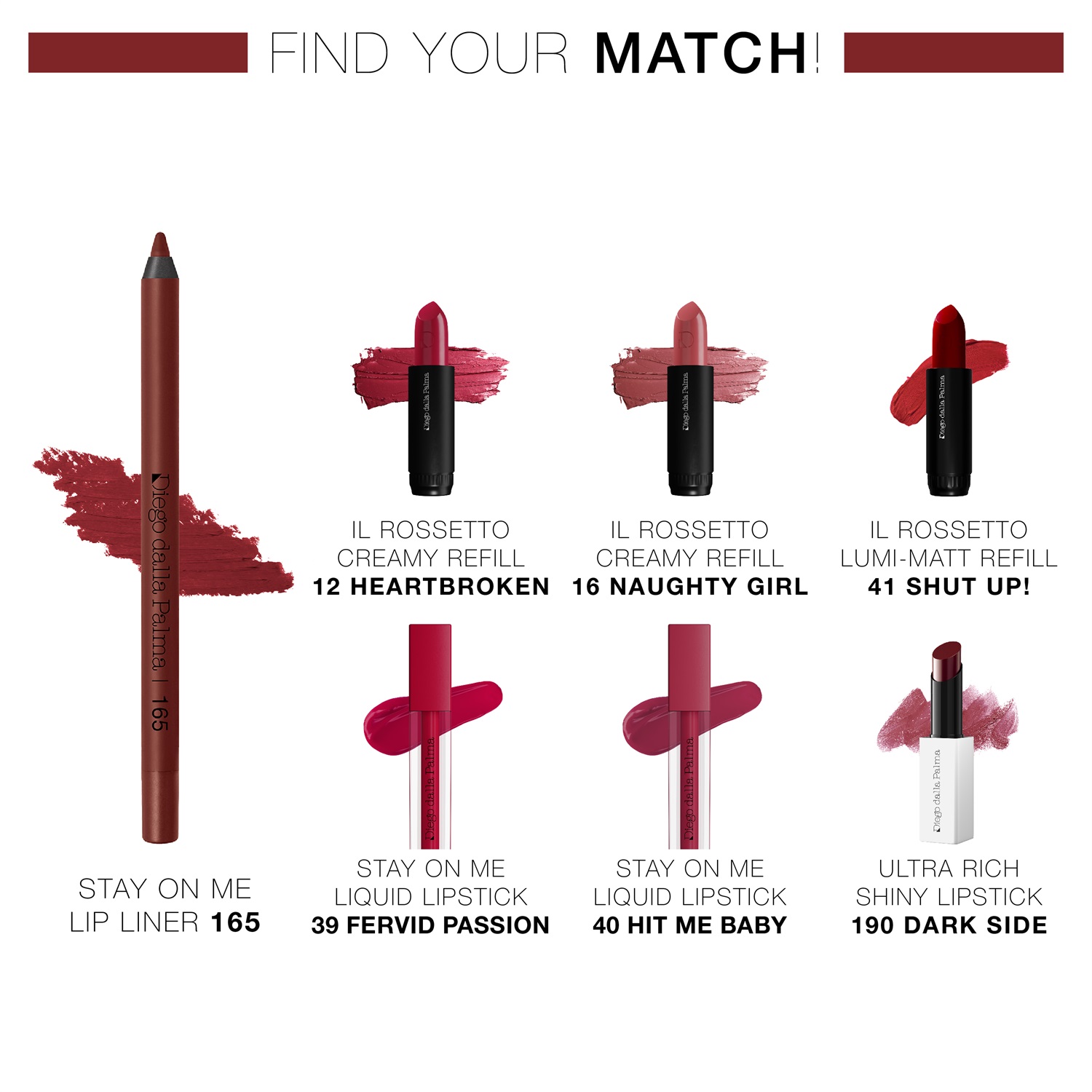 Diego Dalla Palma Stay On Me Lip Liner Matita Labbra Long Lasting 165 Ciliegia 1.2g - Ultra Performante e Resistente all'Acqua