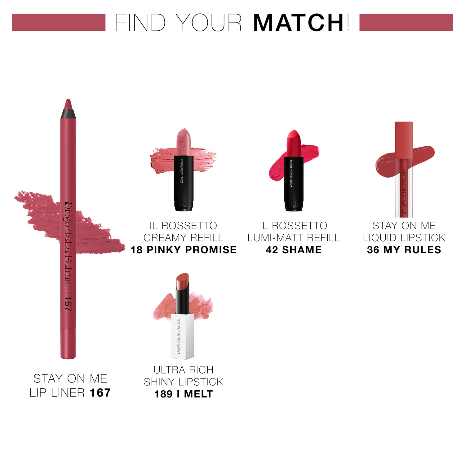 Diego Dalla Palma Stay On Me Lip Liner Matita Labbra Long Lasting 167 Corallo 1.2g - Ultra Performante e Resistente all'Acqua