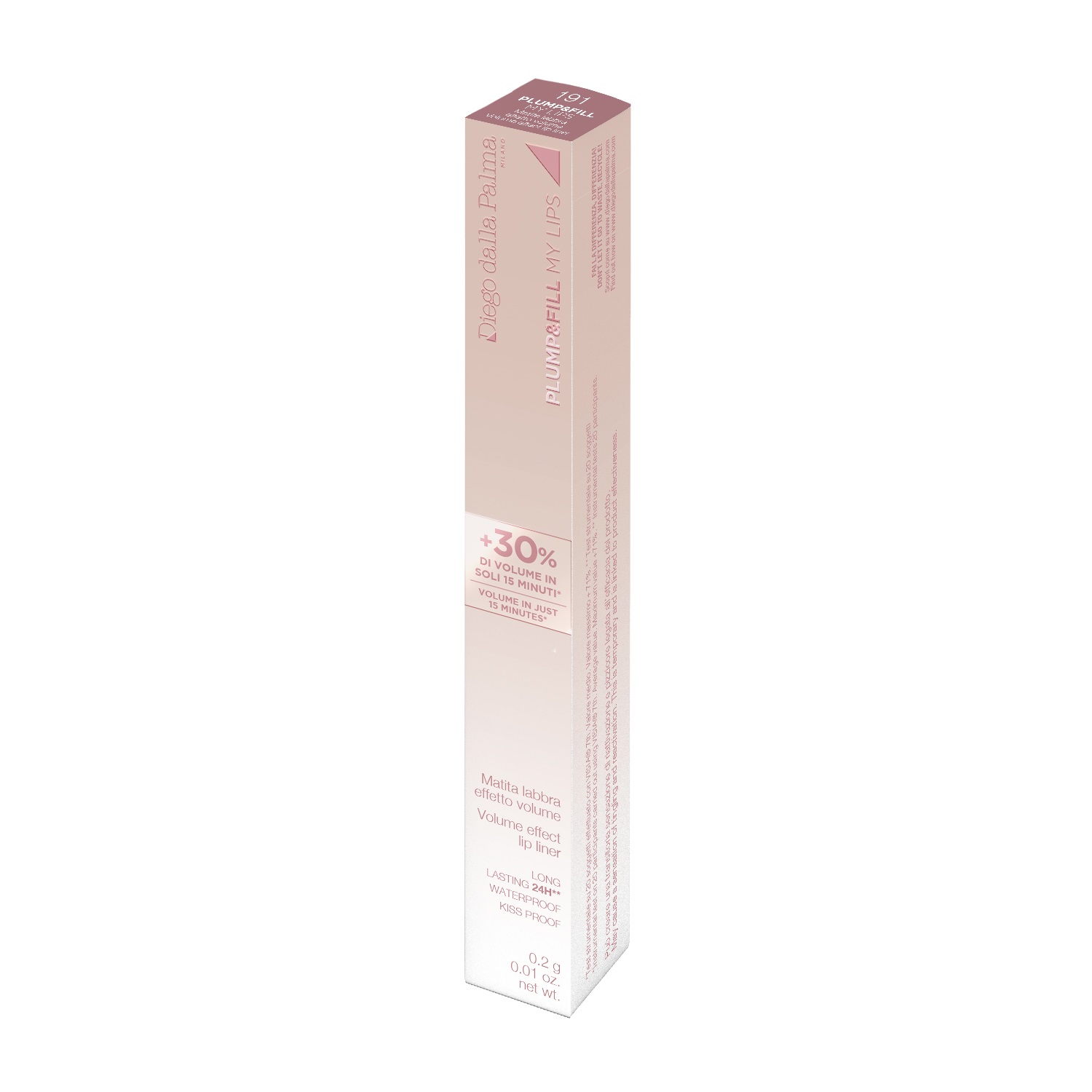 Diego Dalla Palma Plump & Fill My Lips - Matita Labbra Effetto Volume 191 Nude Rosato, 0,2 g