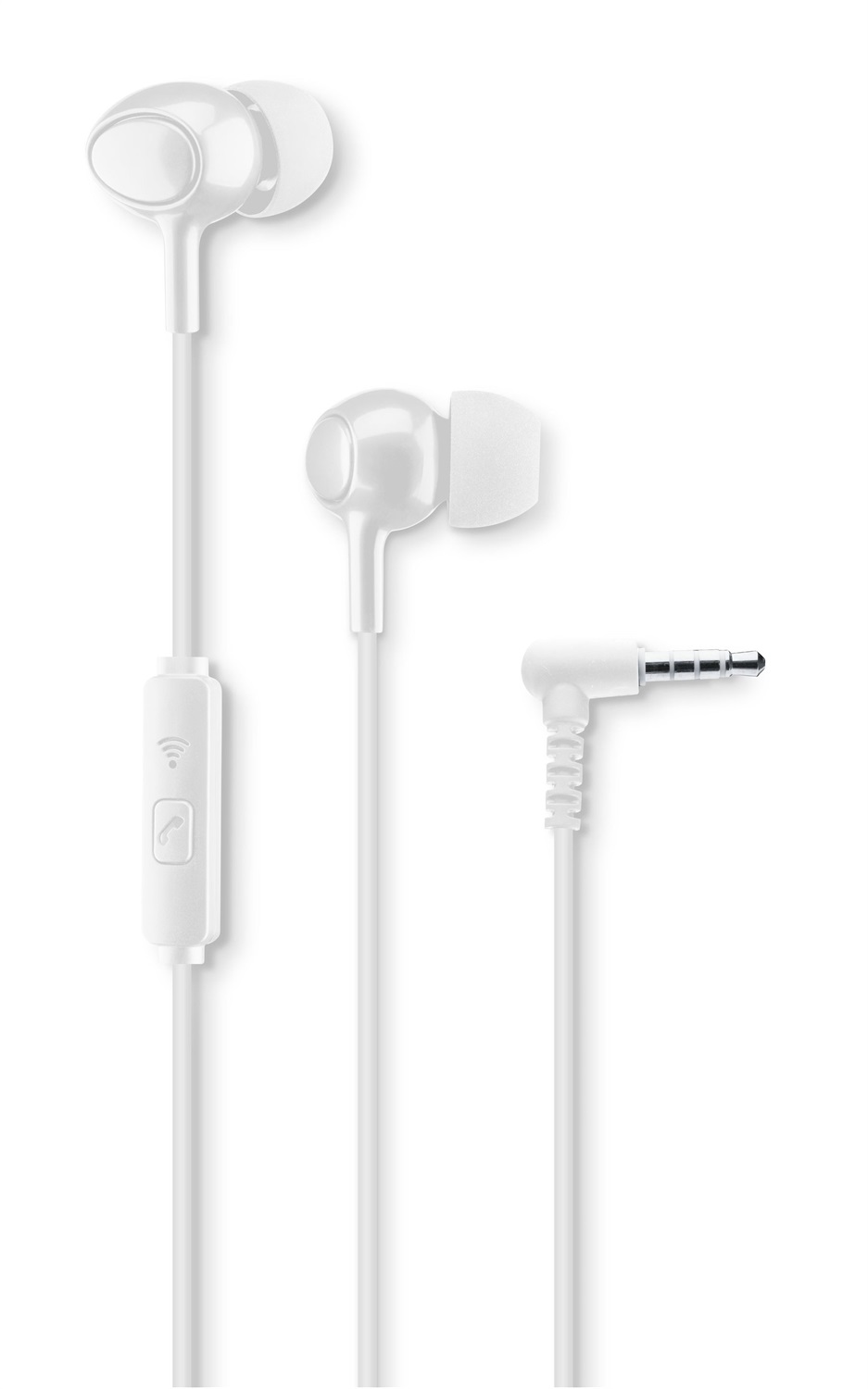 Cellularline VOICE IN-EAR Auricolari in-ear Cablati con Microfono, Tasto di Risposta, Connettore Jack 3.5mm e Tecnologia Clear Voice - Bianco