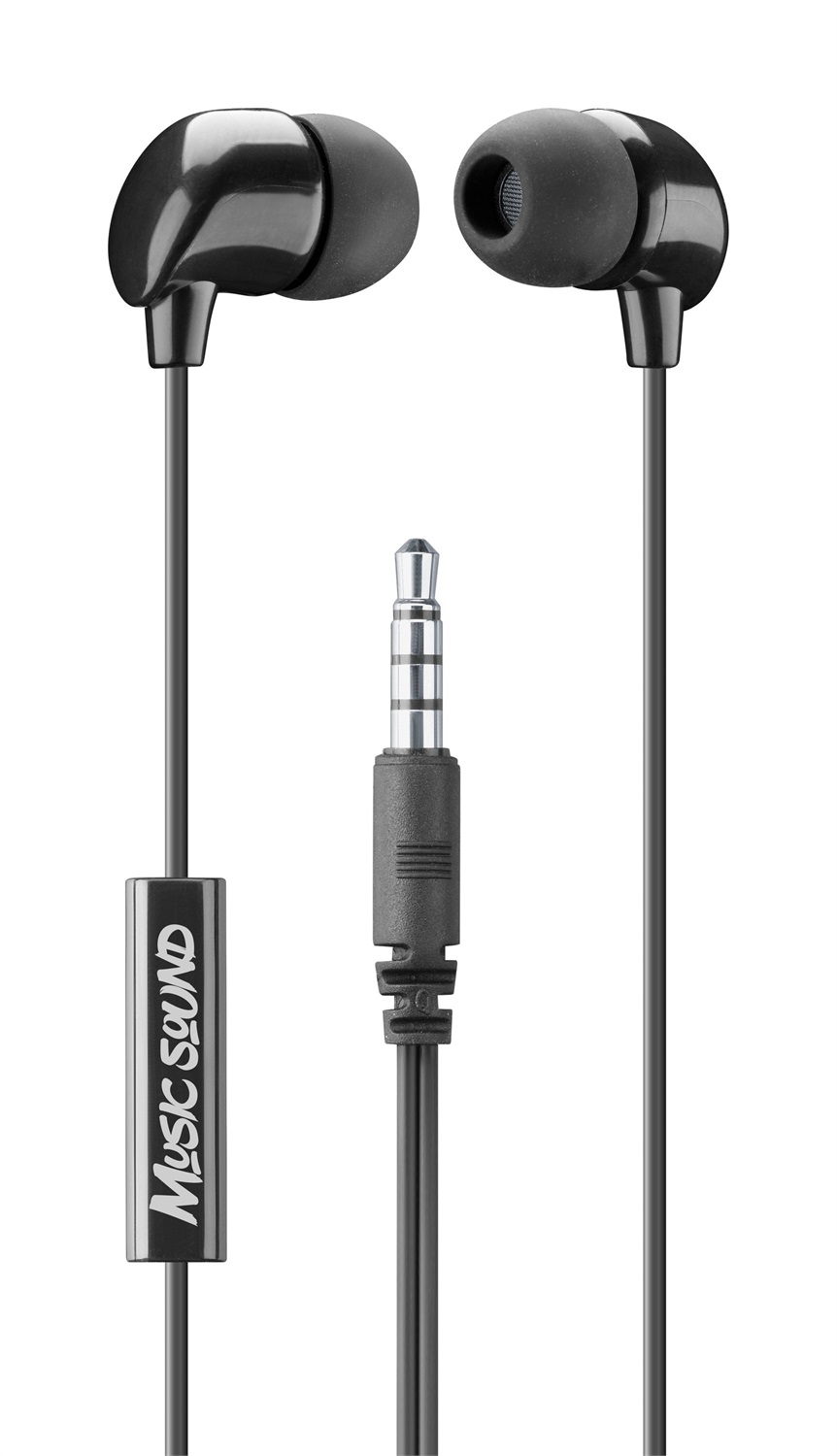Music Sound Auricolari Fullcolor In-Ear con Filo e Microfono - Jack 3.5 mm - Colore Nero
