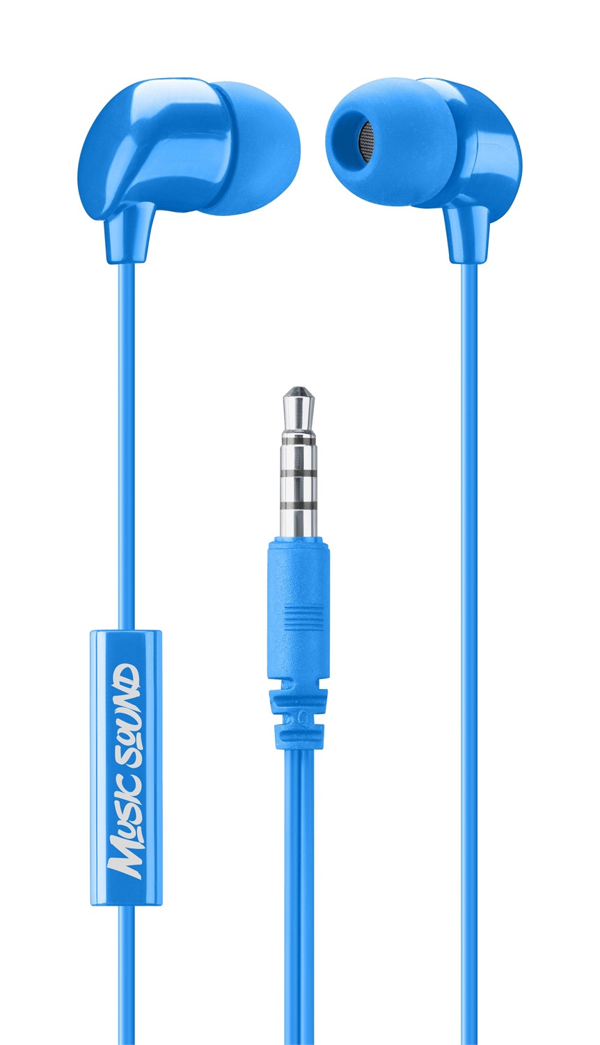 Music Sound Auricolari In-Ear Fullcolor con Filo e Microfono - Jack 3.5 mm - Colore Blu, Isolamento Passivo del Rumore, Bassi Potenti e Qualità Audio Immersiva