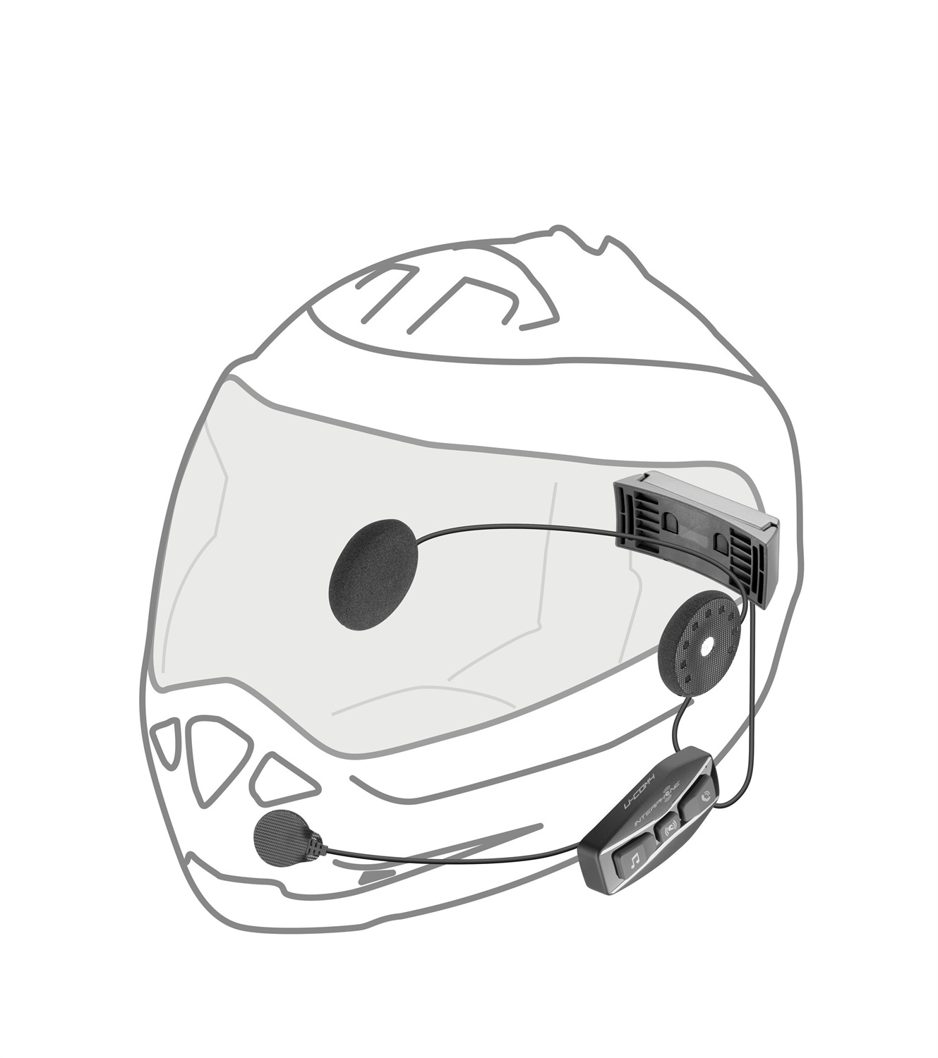 Interphone U-COM 4 - Interfono Bluetooth 5.0 da Casco per Moto, Doppio, Compatibile con OEM, Gruppi fino a 4, Distanza 1 Km, Autonomia Fino a 15 Ore, Impermeabile IP67