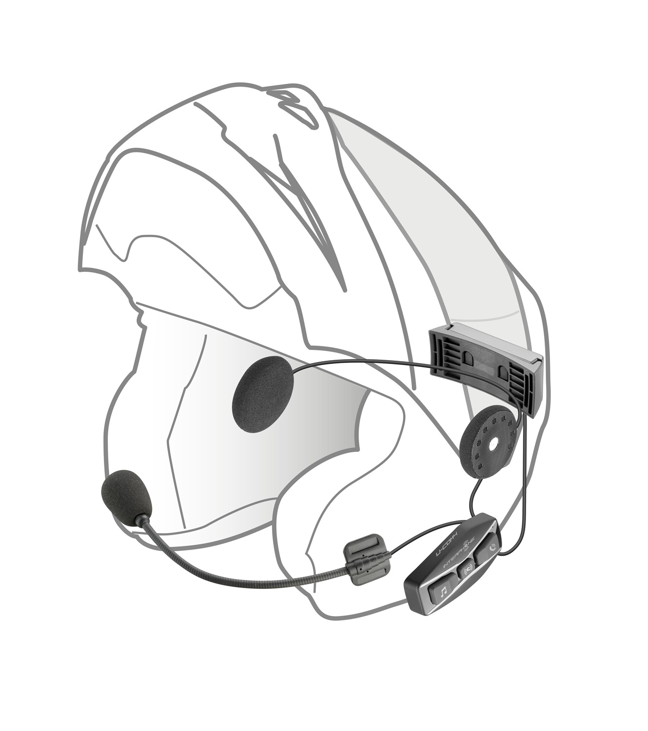 Interphone U-COM 4 - Interfono Bluetooth 5.0 da Casco per Moto, Doppio, Compatibile con OEM, Gruppi fino a 4, Distanza 1 Km, Autonomia Fino a 15 Ore, Impermeabile IP67