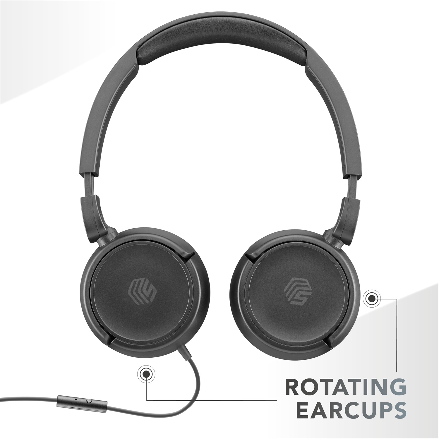 Music Sound Cuffie on ear Pieghevoli con Microfono - Jack 3.5 mm - Colore Nero - Leggere e Confortevoli con Suono Potente