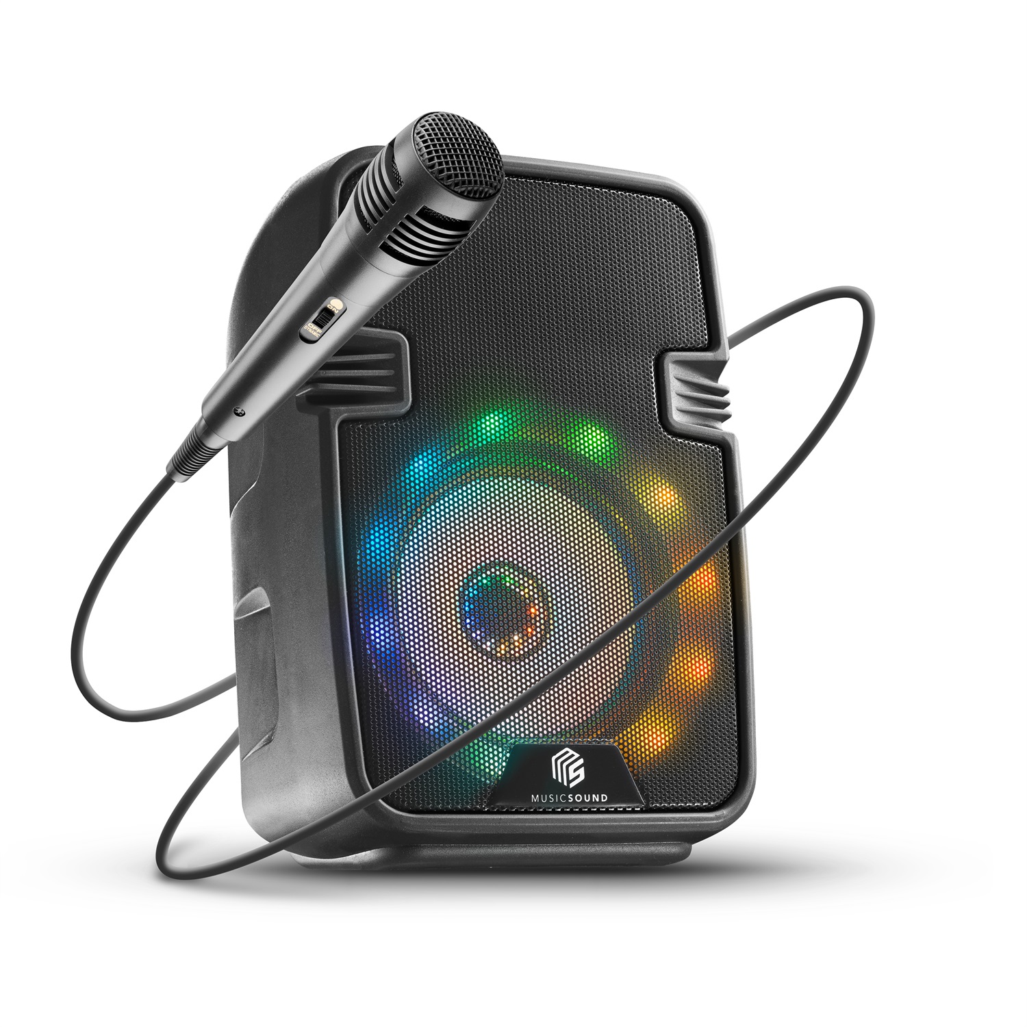 Music Sound Speaker Karaoke Bluetooth con Microfono e Luci LED - 5W, Trasportabile e 8 Ore di Autonomia