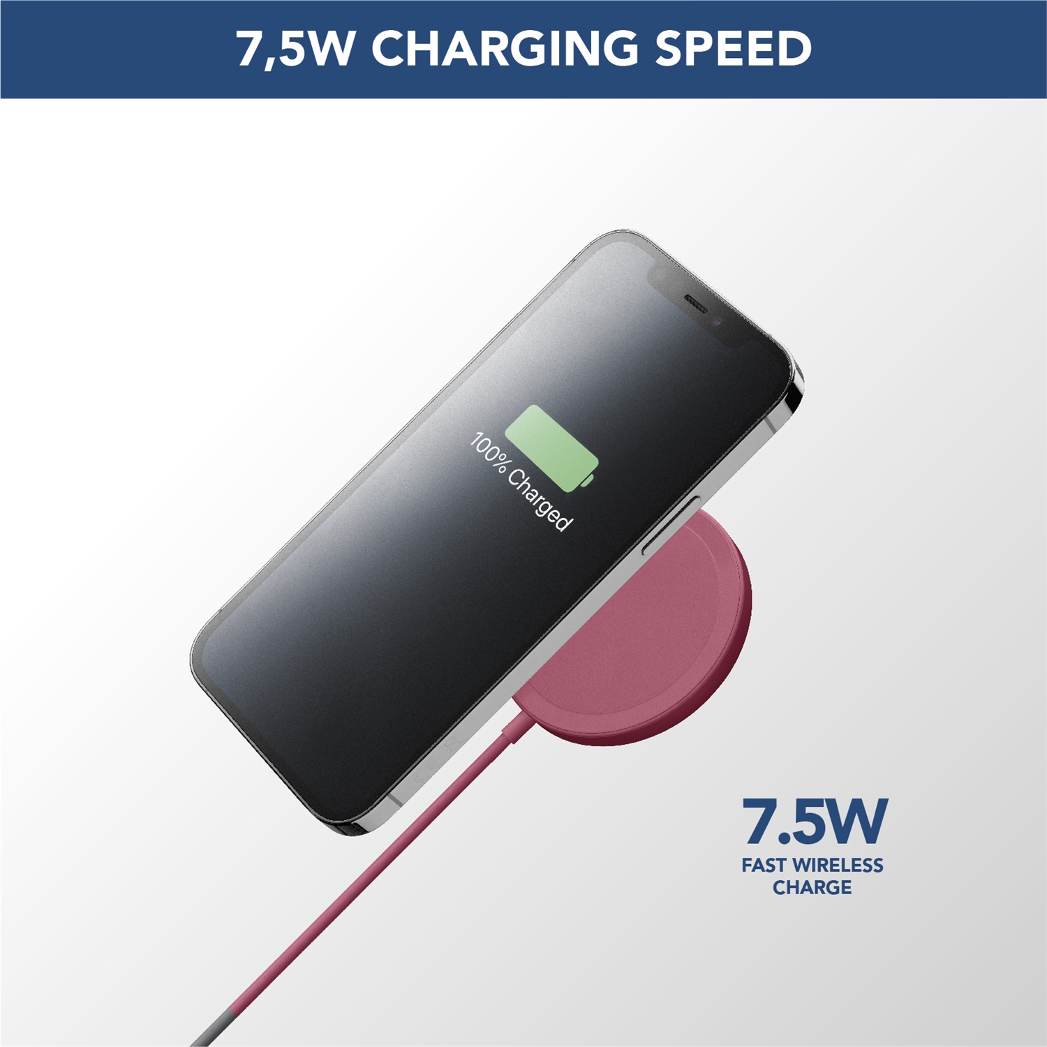 Cellularline Base di Ricarica Wireless MagSafe - Carica 7,5W per iPhone e 3W per Auricolari TWS, con Allineamento Magnetico e LED