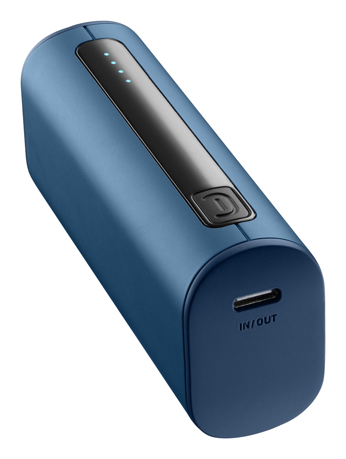Cellularline Power Bank THUNDER 5000 - Caricabatterie Portatile Extra Compatto 5000 mAh, 12W, Porta USB-C, Colore Blu