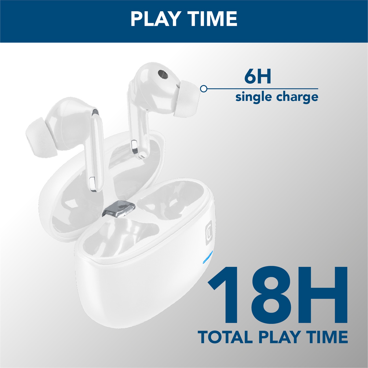 Cellularline ECLIPSE Auricolari In-Ear Wireless True Wireless con Custodia di Ricarica, Cancellazione Attiva del Rumore (ANC) e Chiamate Cristalline, Bluetooth 5.3, Playtime 18 ore, Bianco