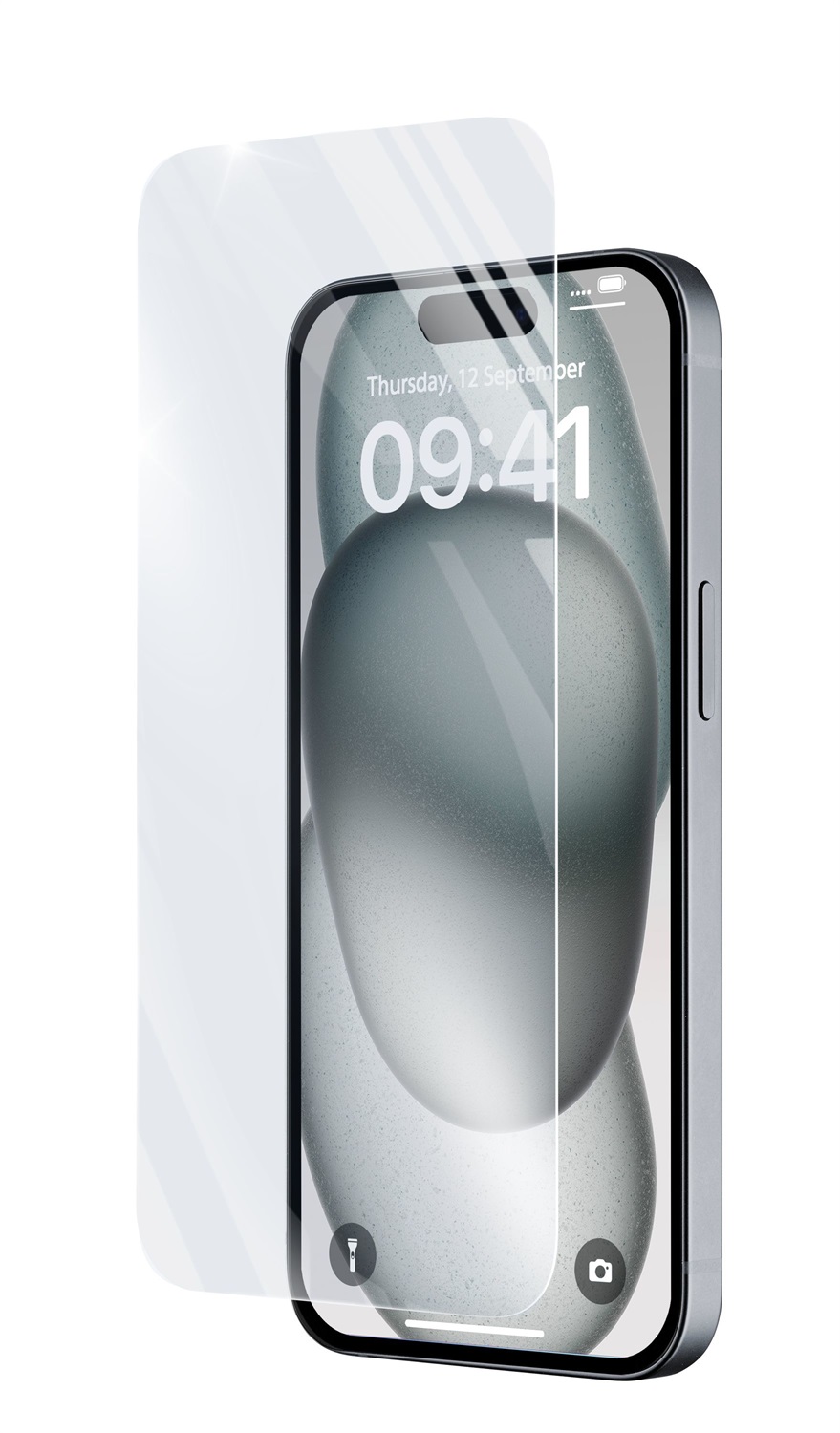 Cellularline Impact Glass - Vetro Temperato Sottile 9H per iPhone 15 Plus / 15 Pro Max - Resistente e Super Sensibile