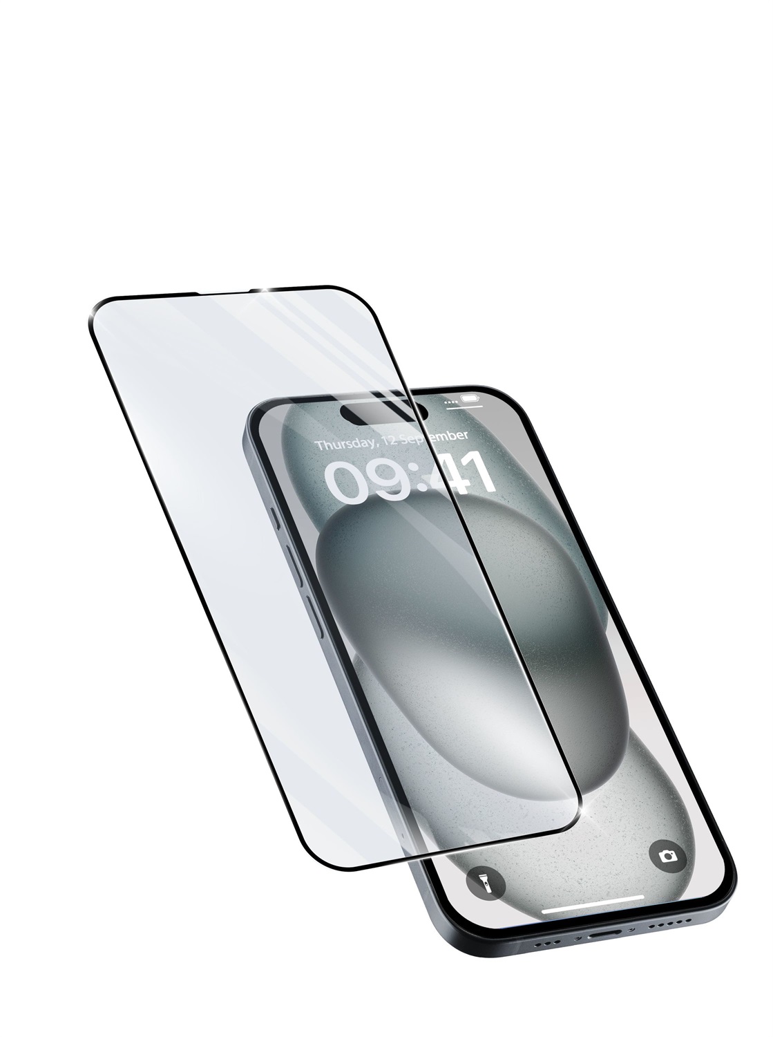Cellularline Impact Glass Capsule - Vetro Temperato 9H con Cornice Nera per iPhone 15 Plus / 15 Pro Max - Protezione da Bordo a Bordo