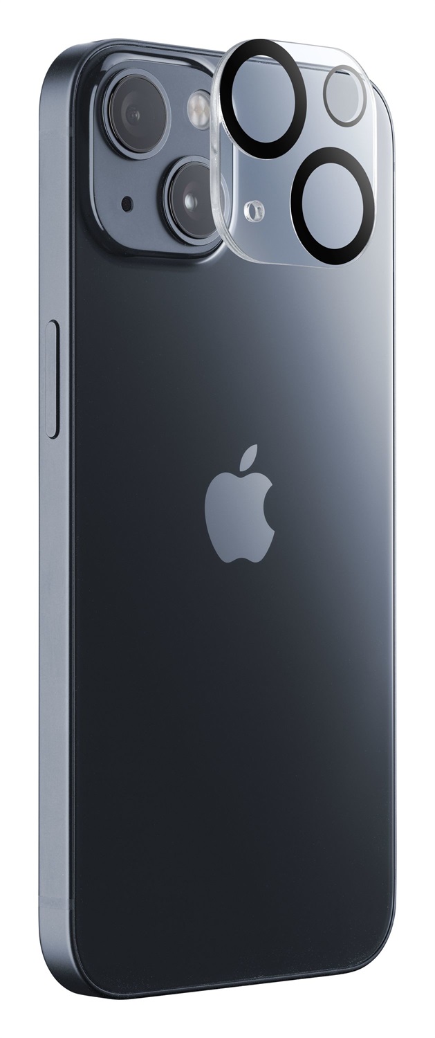 Cellularline Camera Lens - Vetro Temperato per iPhone 15 / 15 Plus - Protezione Fotocamera Resistente ai Graffi