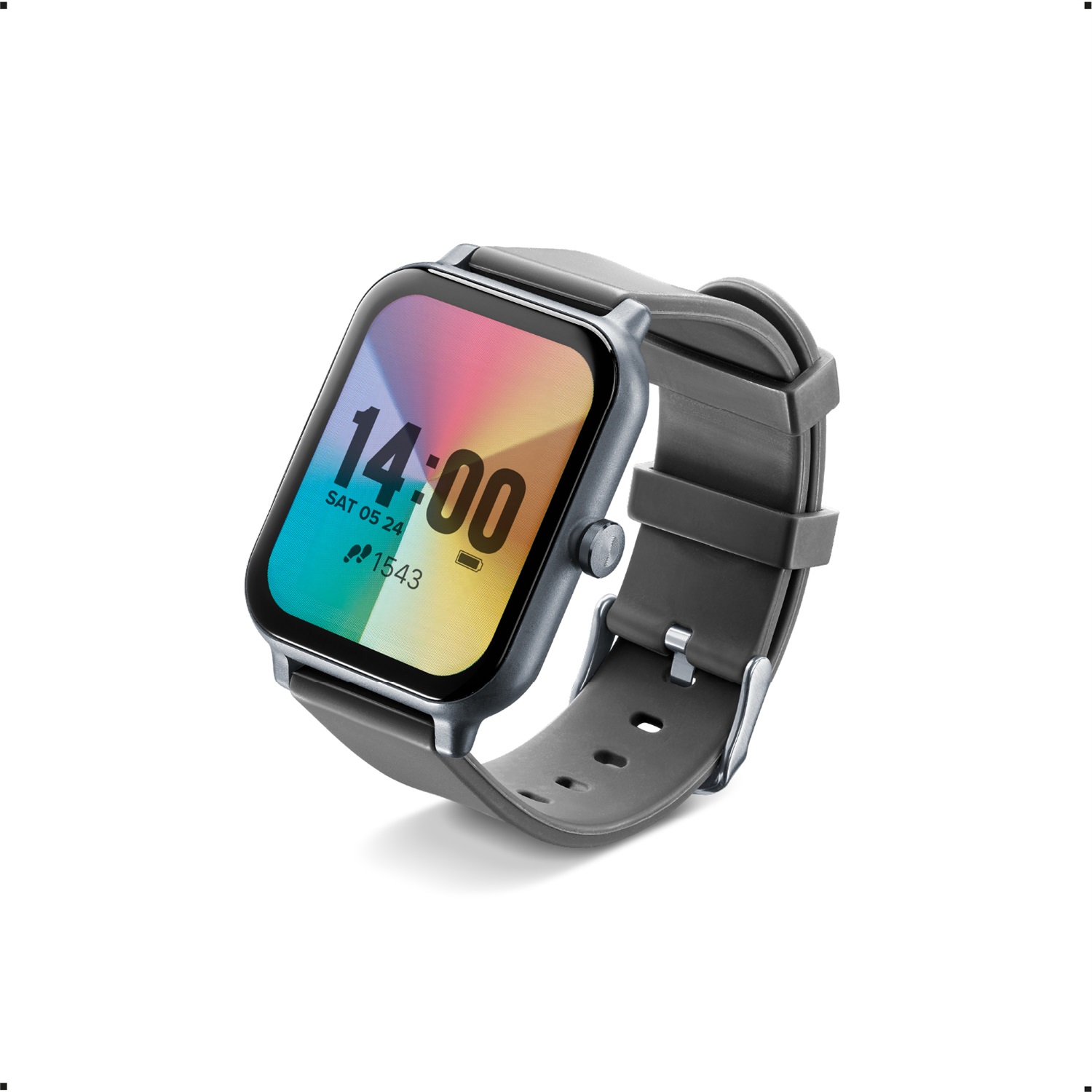 Cellularline ION Smartwatch Bluetooth® con App per iOS e Android - Autonomia 5 giorni, Display LED 1.83 HD IPS Full Touch, Monitoraggio Frequenza Cardiaca e Attività Fisica - Nero