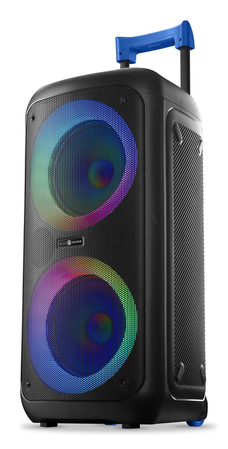 Cellularline Music Sound - Cassa Speaker Bluetooth 80W con Luci RGB, 4 Ore di Play Time e Telecomando