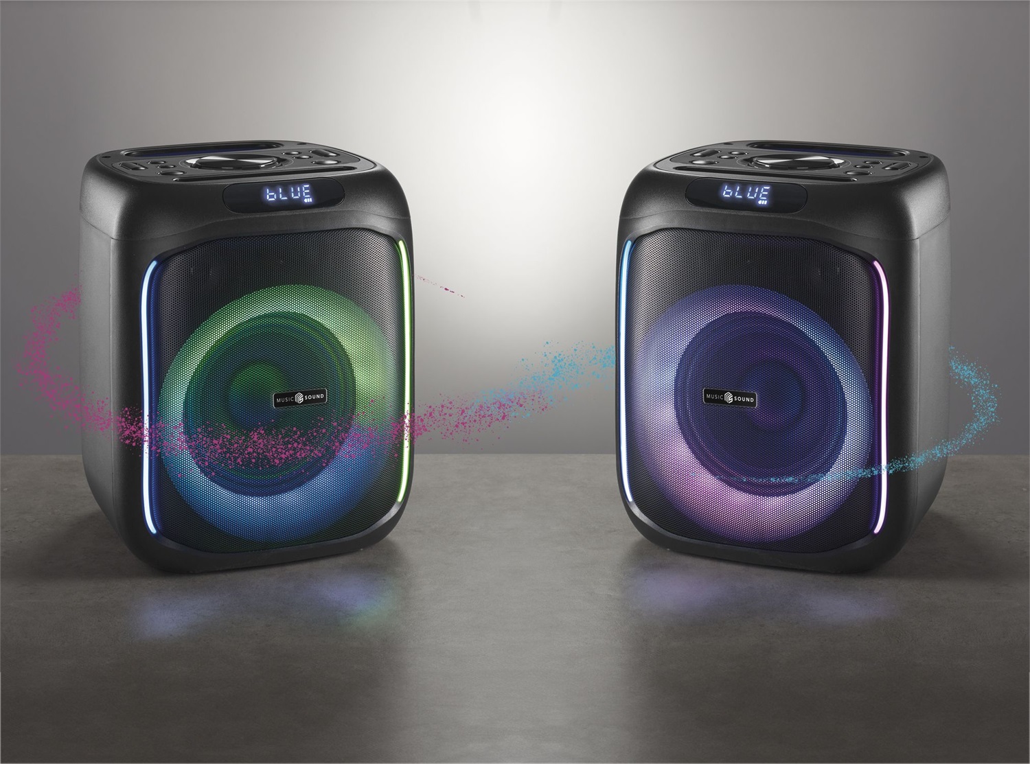 CELLULARLINE Music Sound - Sound Box Bluetooth 40W con Luci RGB, Telecomando e 5 Ore di Playtime - Nero
