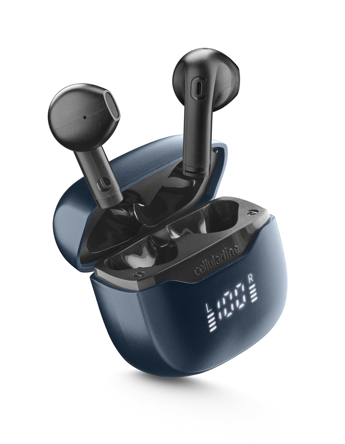 Cellularline CORE PRO Auricolari Wireless Bluetooth 5.4 con ENC, 4 Microfoni, Multipoint, Display LED e 30 Ore di Autonomia - Nero