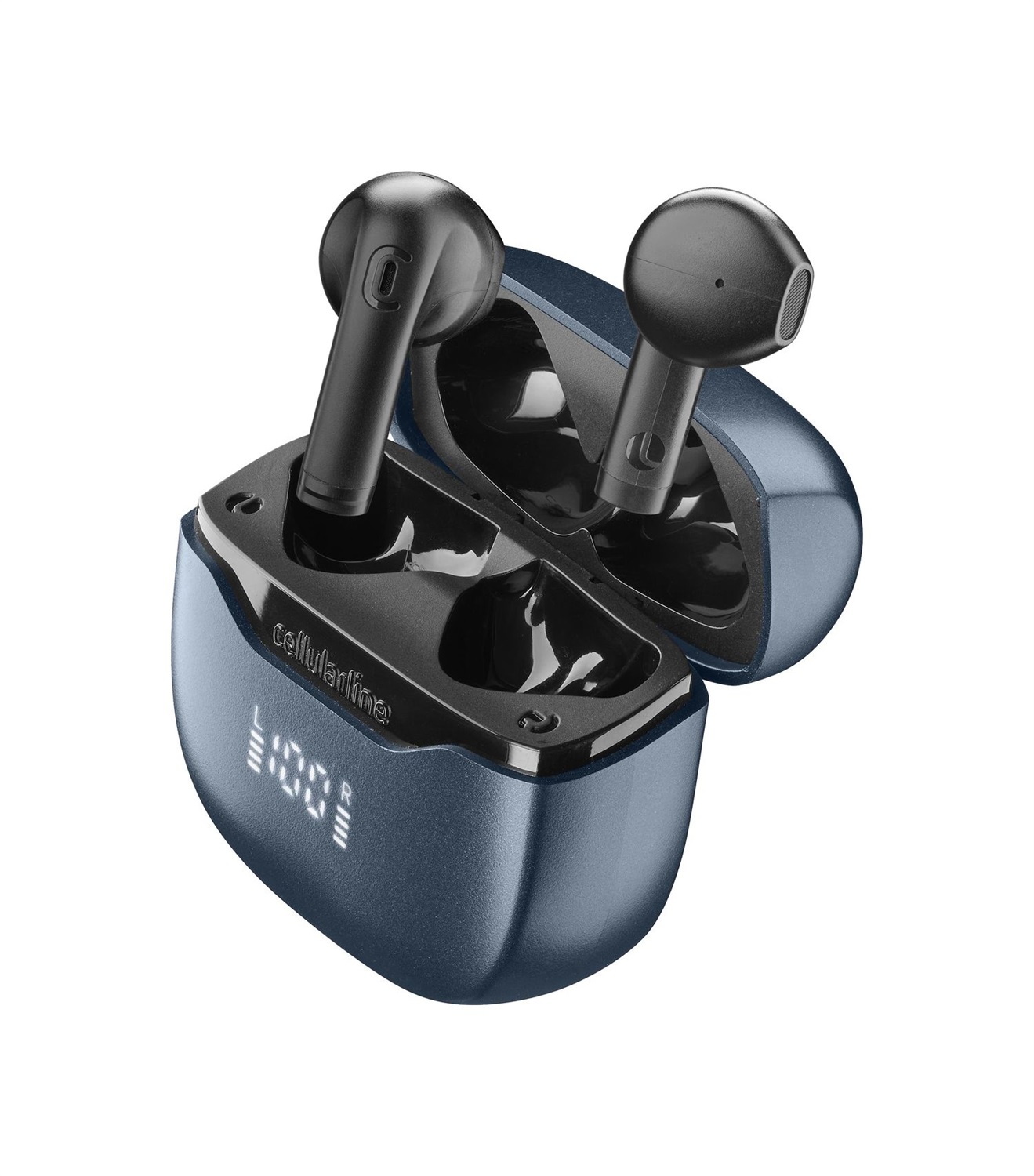 Cellularline CORE PRO Auricolari Wireless Bluetooth 5.4 con ENC, 4 Microfoni, Multipoint, Display LED e 30 Ore di Autonomia - Nero