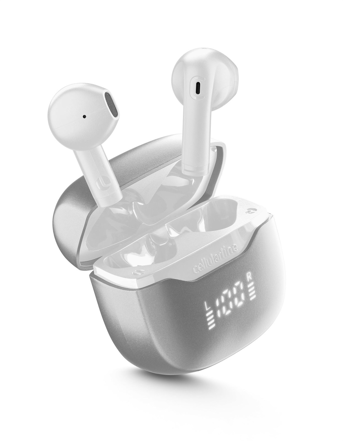 Cellularline CORE PRO Auricolari In-Ear Bluetooth 5.4 con ENC, 4 Microfoni, 30 Ore di Autonomia, Bianco