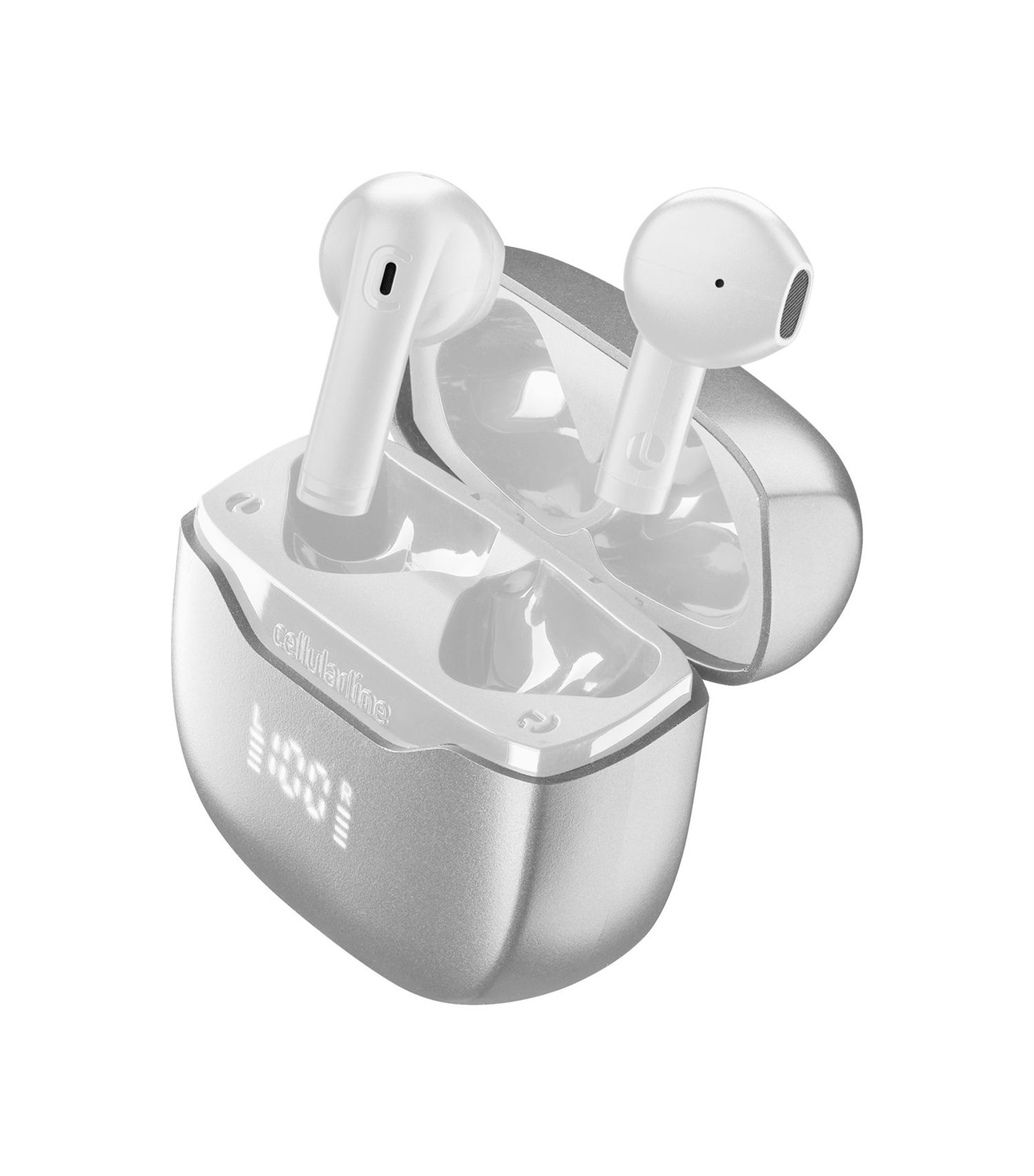 Cellularline CORE PRO Auricolari In-Ear Bluetooth 5.4 con ENC, 4 Microfoni, 30 Ore di Autonomia, Bianco