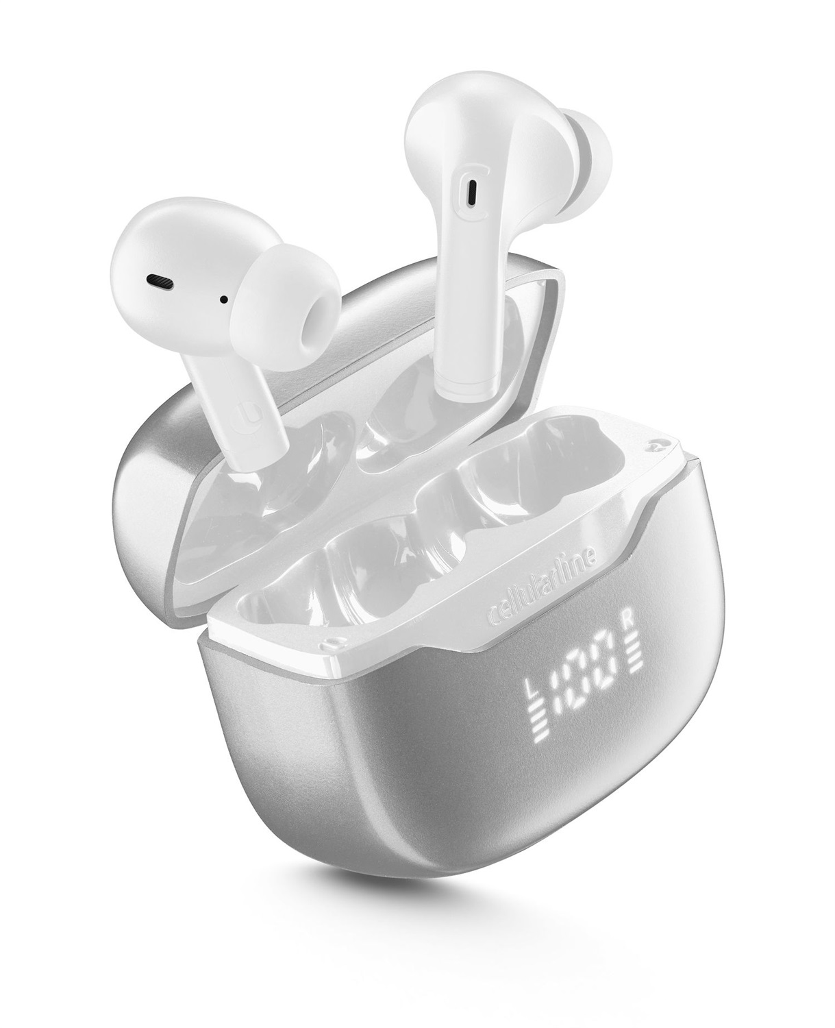 Cellularline KEY PRO Auricolari In-Ear con ENC, 4 Microfoni, 30 Ore di Playtime e Controlli Touch - Nero