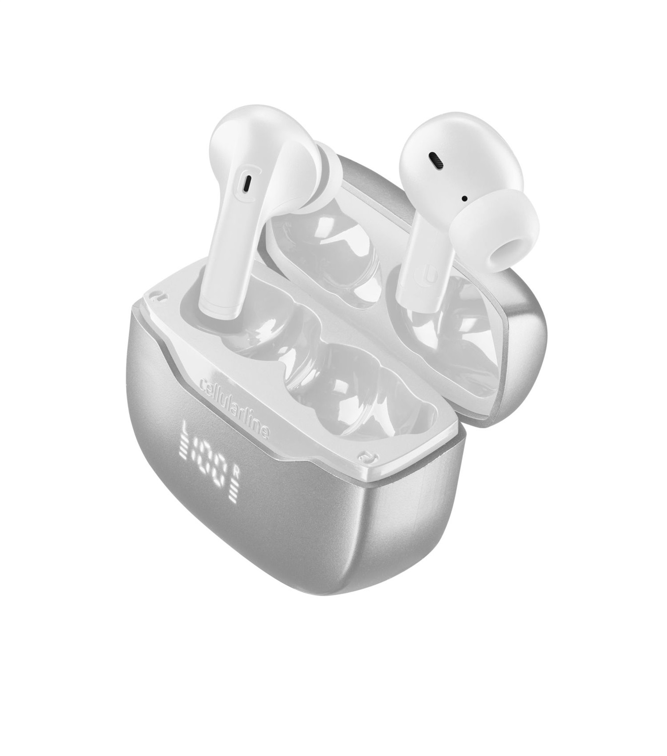 Cellularline KEY PRO Auricolari In-Ear con ENC, 4 Microfoni, 30 Ore di Playtime e Controlli Touch - Nero