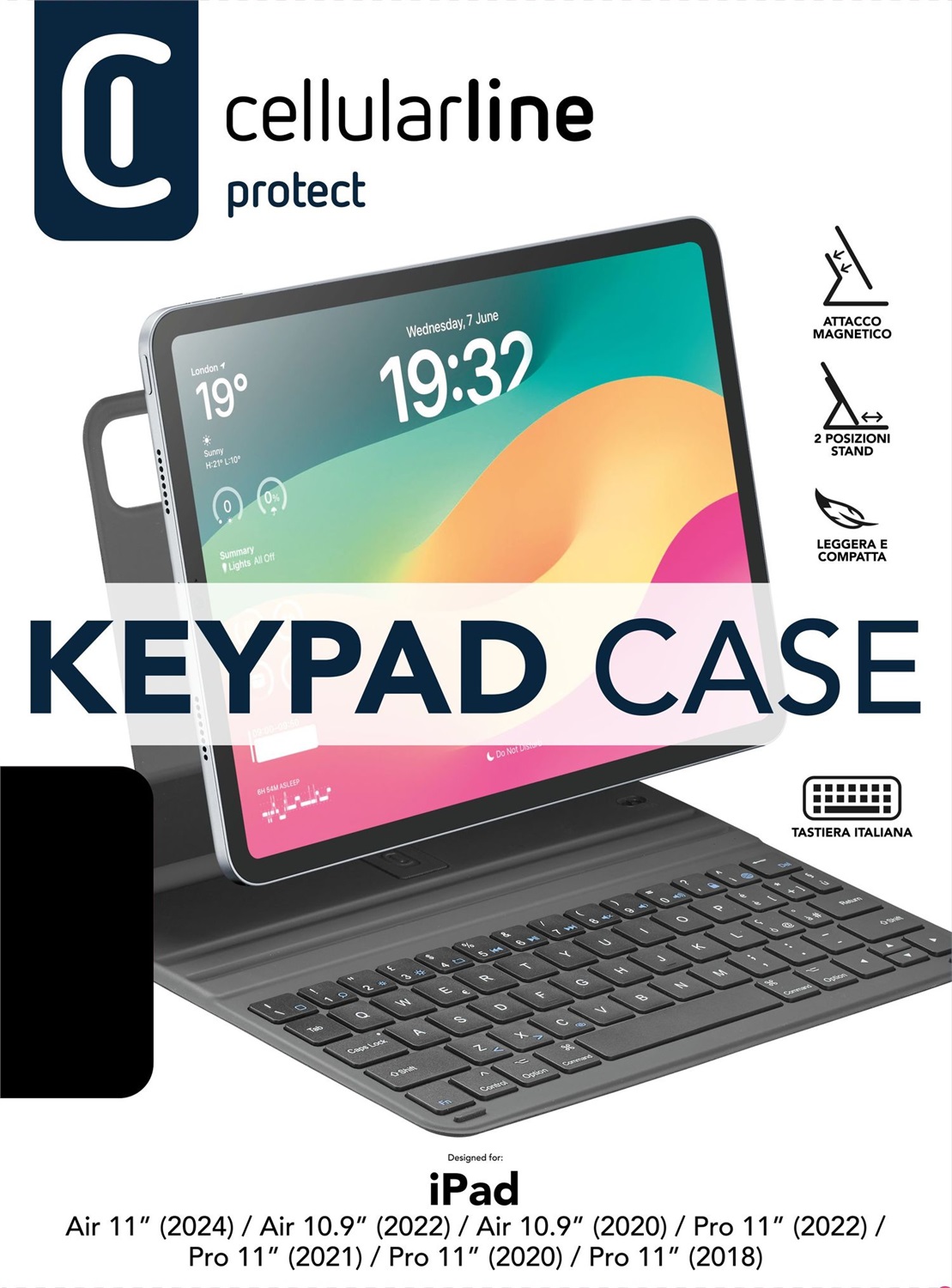 Cellularline Keyboard Case Custodia per iPad fino a 11