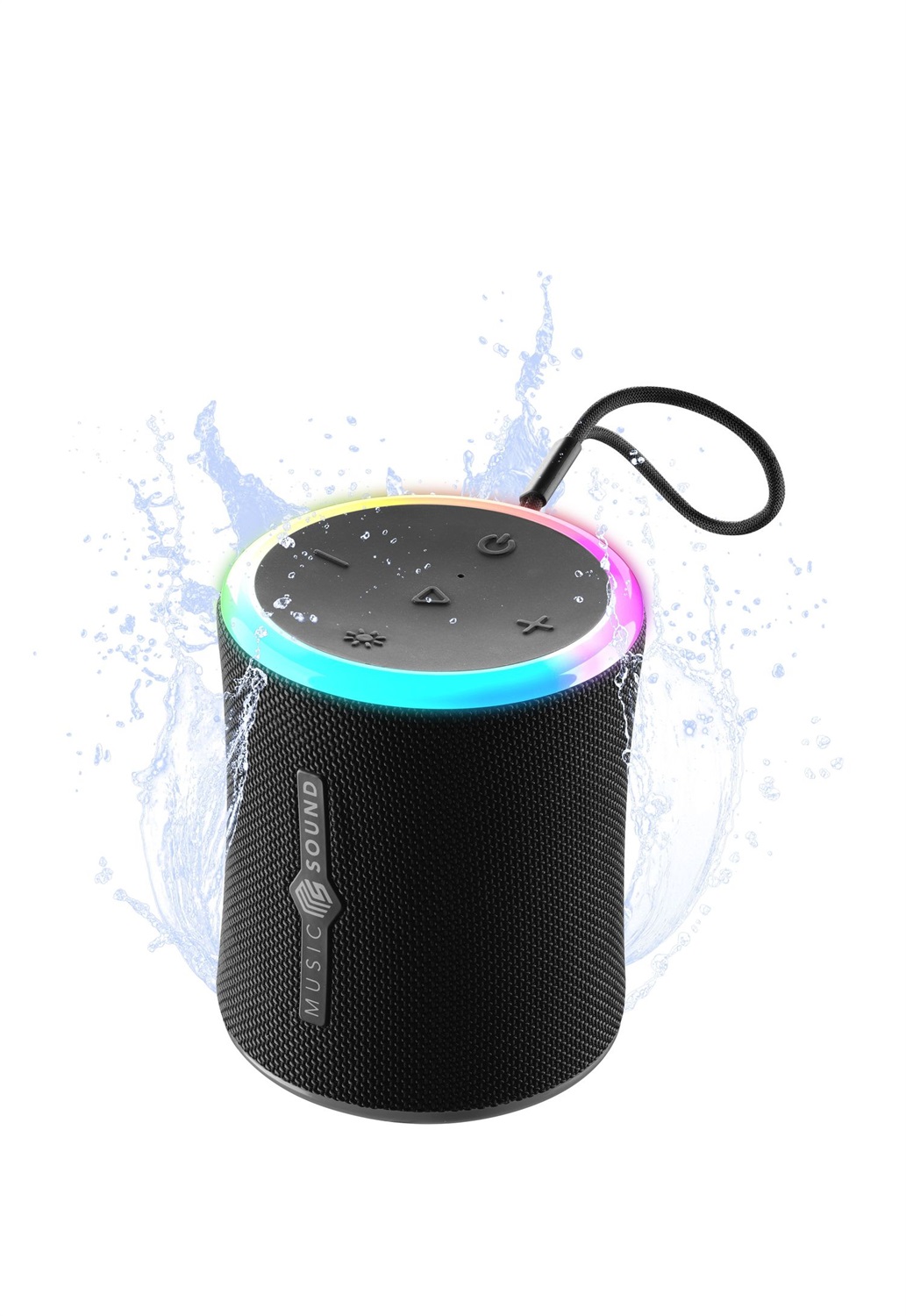 Music Sound AURA 10 - Speaker Bluetooth Portatile 10W con Resistenza IPX6 e Luci RGB