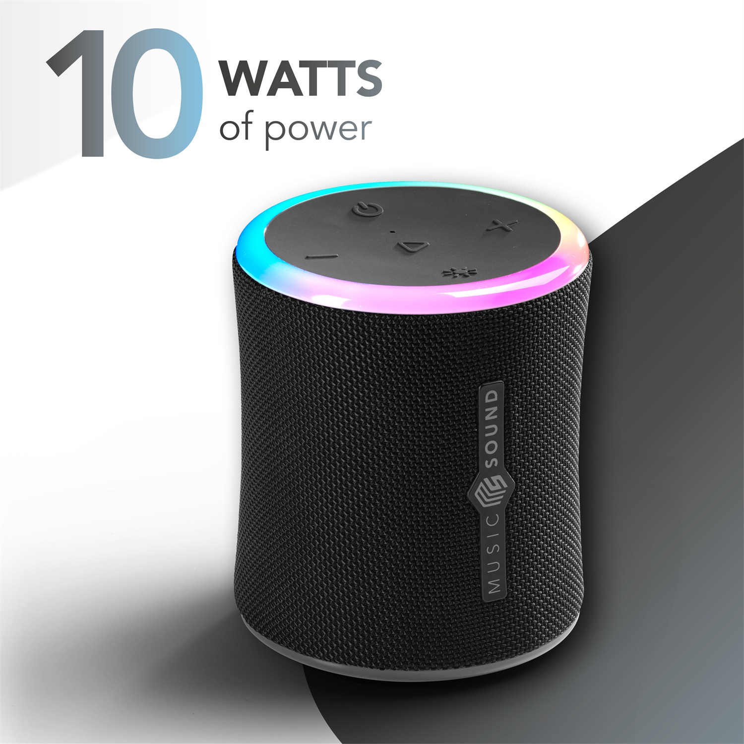 Music Sound AURA 10 - Speaker Bluetooth Portatile 10W con Resistenza IPX6 e Luci RGB