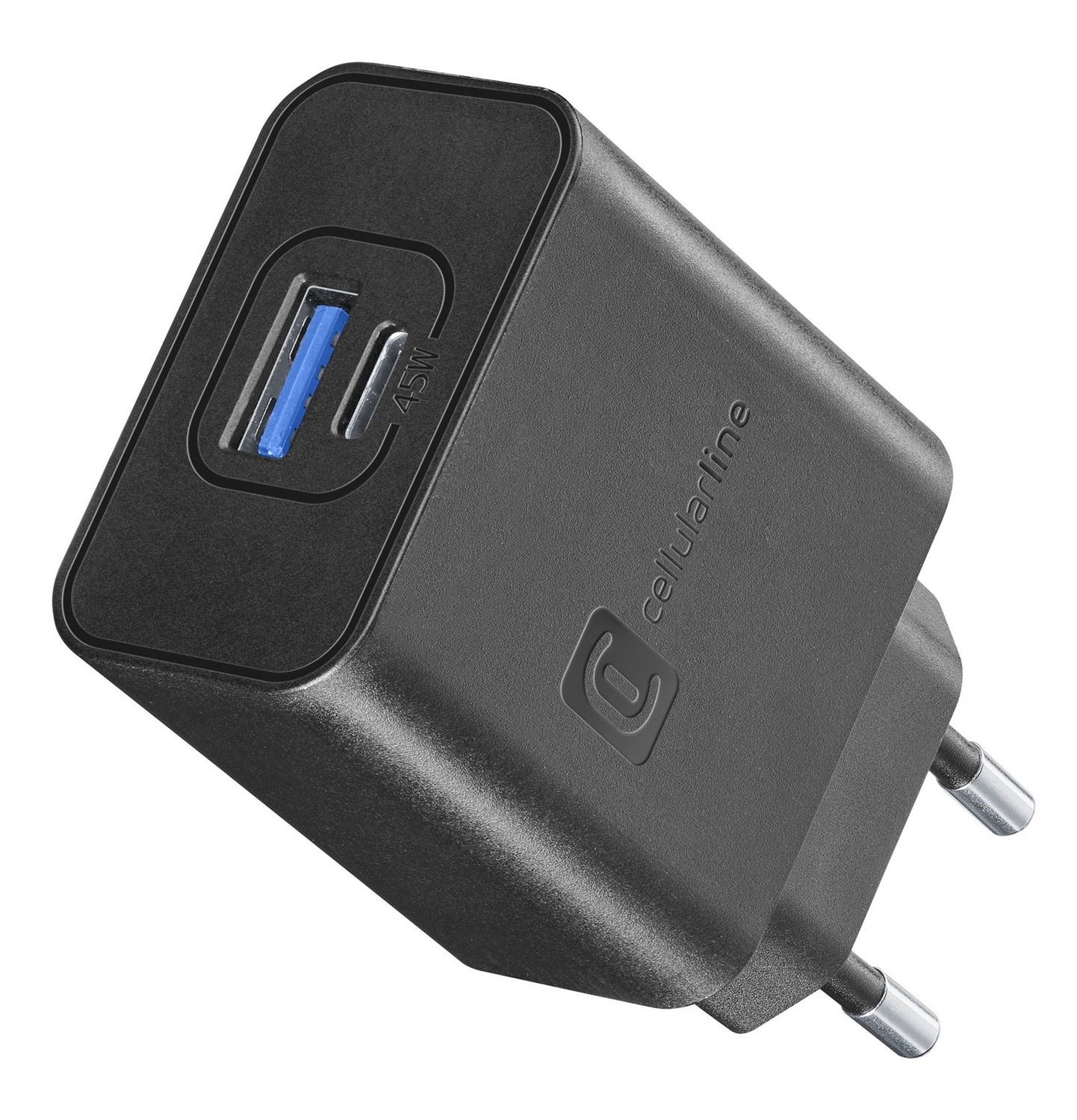 Cellularline - Caricabatterie da Rete Dual Super Fast Charger 45W USB-C e USB-A per Samsung