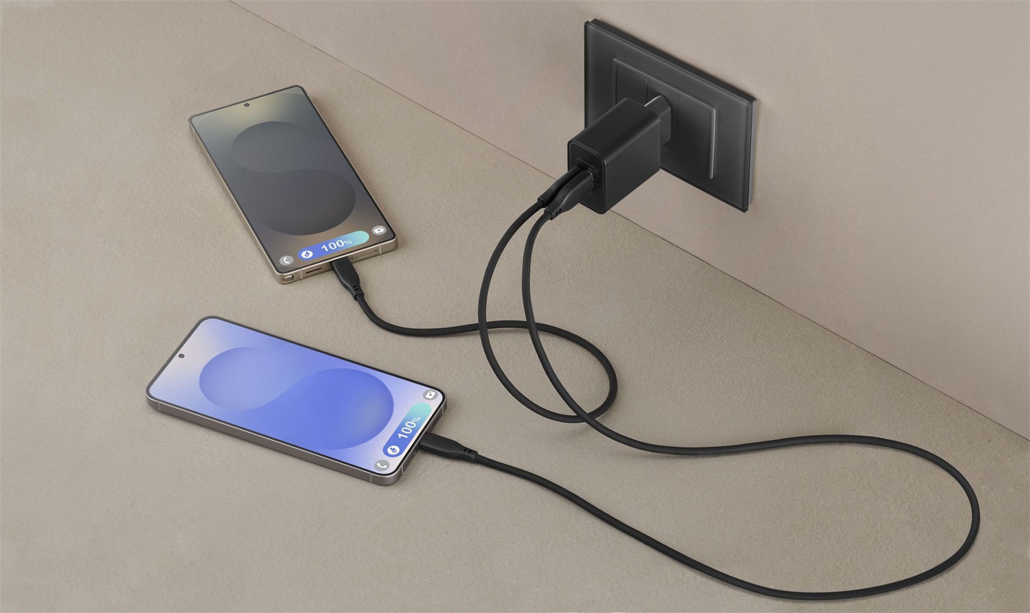 Cellularline - Caricabatterie da Rete Dual Super Fast Charger 45W USB-C e USB-A per Samsung