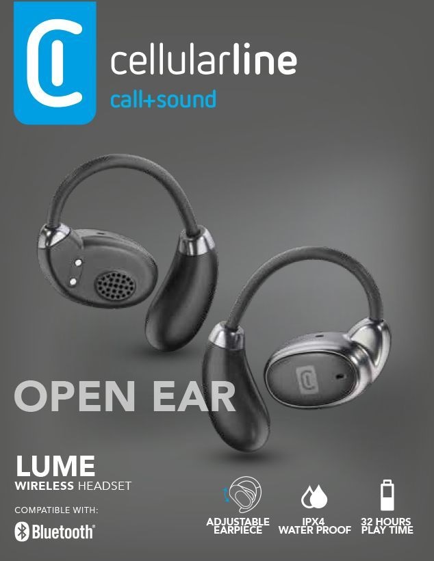 Cellularline LUME Auricolari Bluetooth True Wireless Open-ear Regolabili IPX4