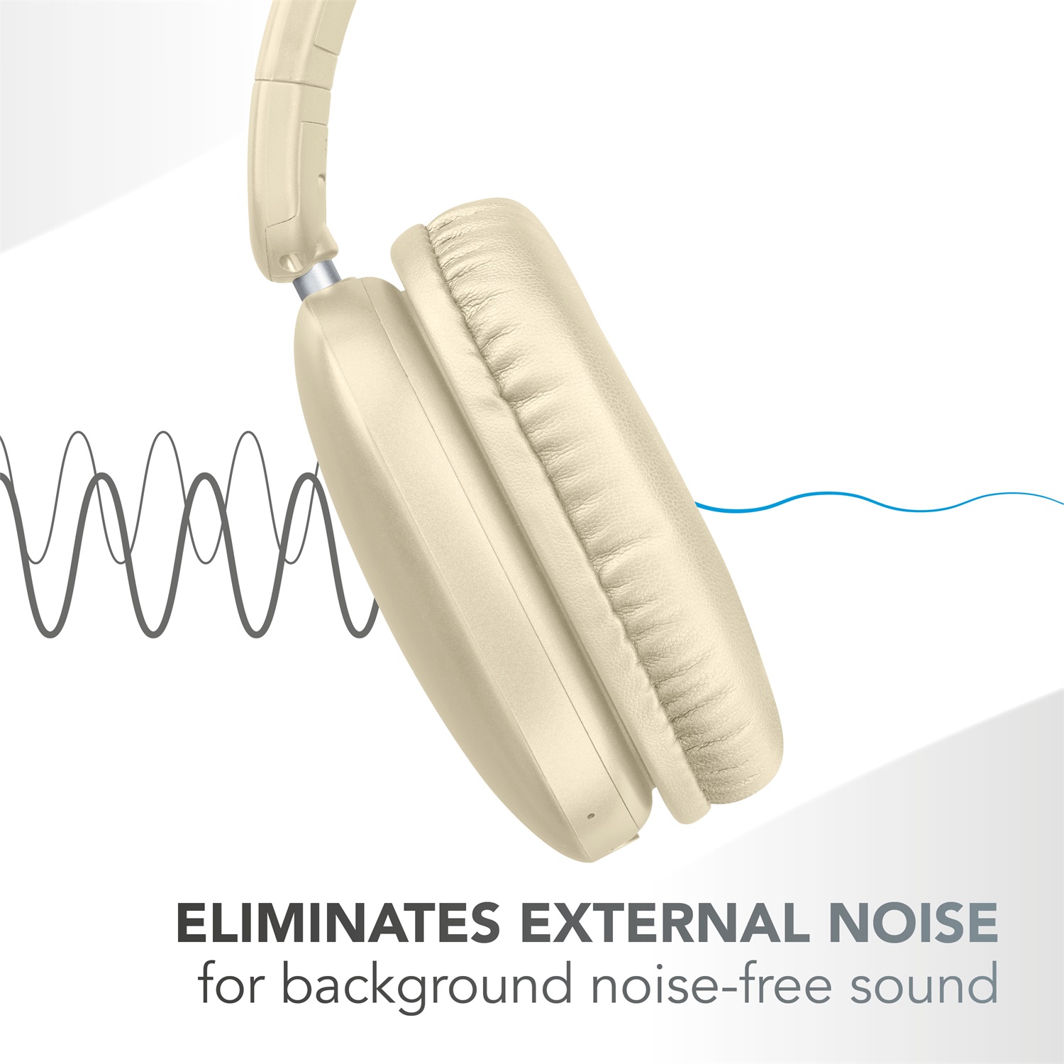 Music Sound MAXI3 Cuffie Wireless Over-ear con Cancellazione Attiva del Rumore, Audio Immersivo, Fino a 35h di Playtime, Ricarica USB-C, Bianco
