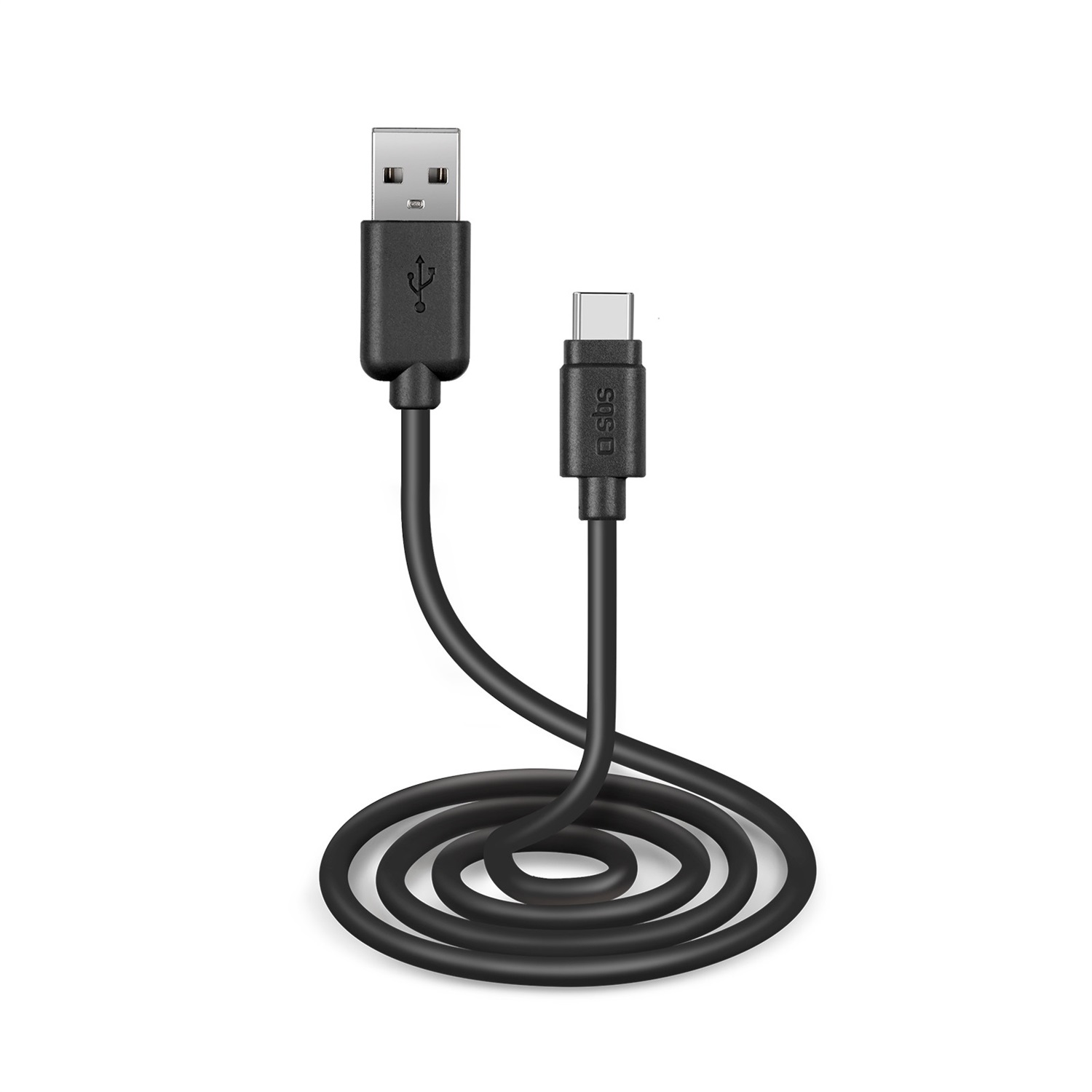 SBS Cavo Dati e Ricarica Type-C 3 Metri USB 2.0 - Nero, Funzione Ricarica e Trasferimento Dati